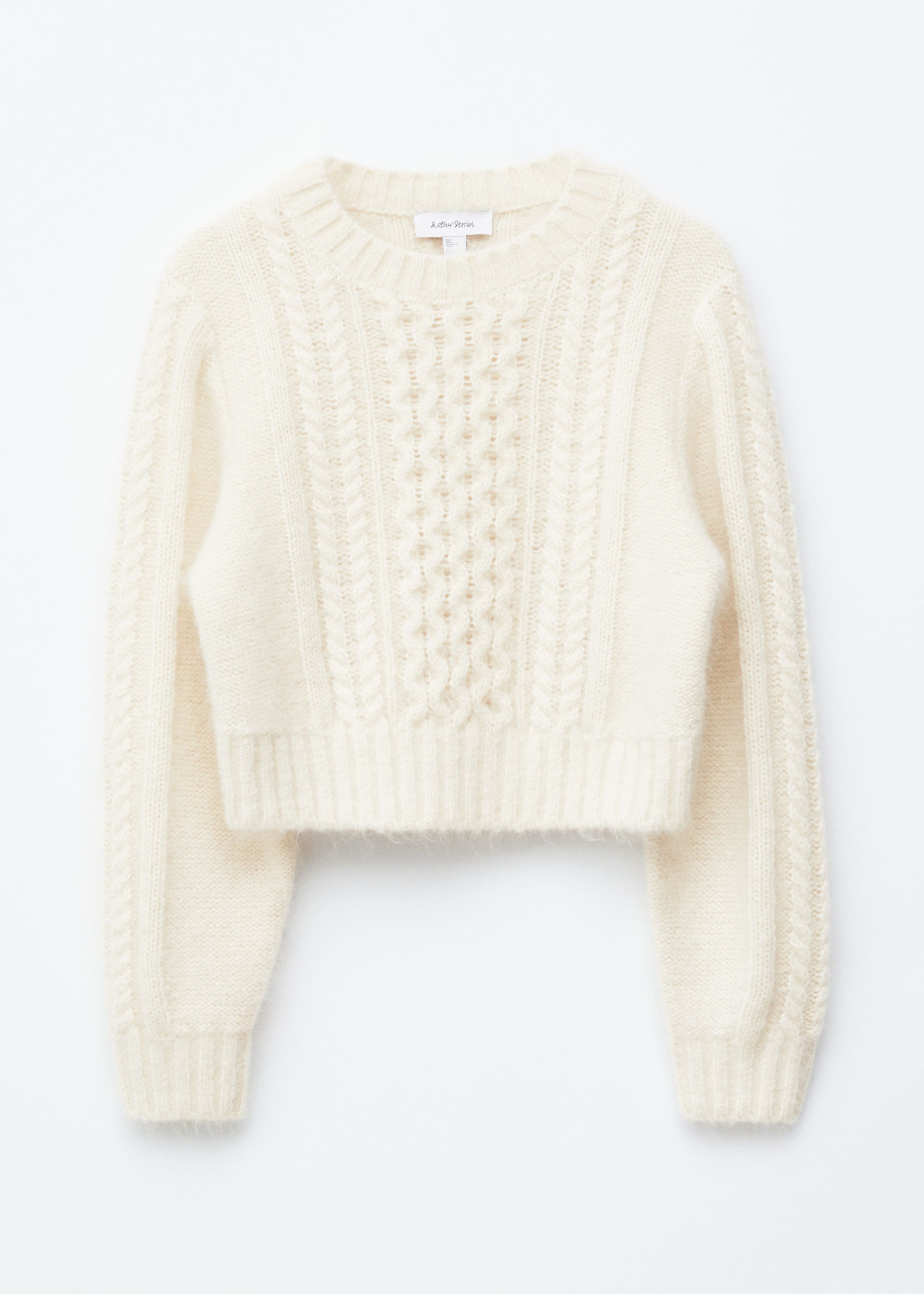 Image of Verkürzter Pullover mit Zopfstrickmuster