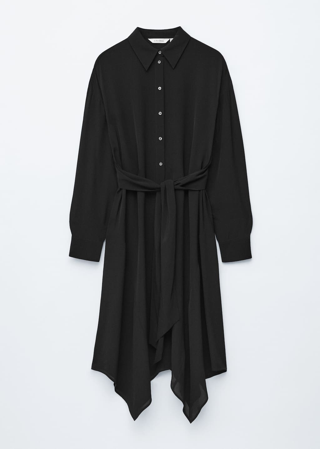 Image of Tie-Detail Midi Shirt Dress