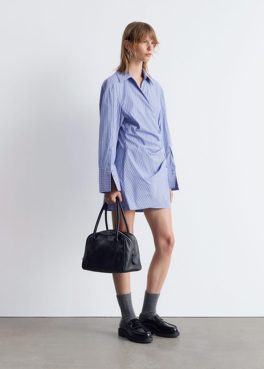 Image of Wrap Shirt Mini Dress