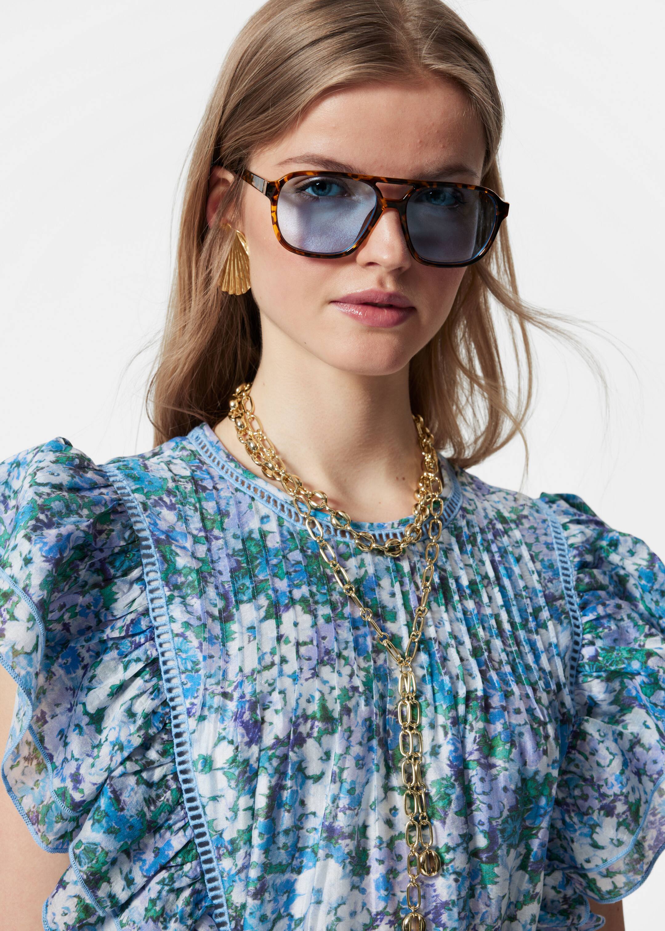 Agrandir l'image: Robe midi volantée - Motif fleuri bleu - FEMME | H&M BE 2