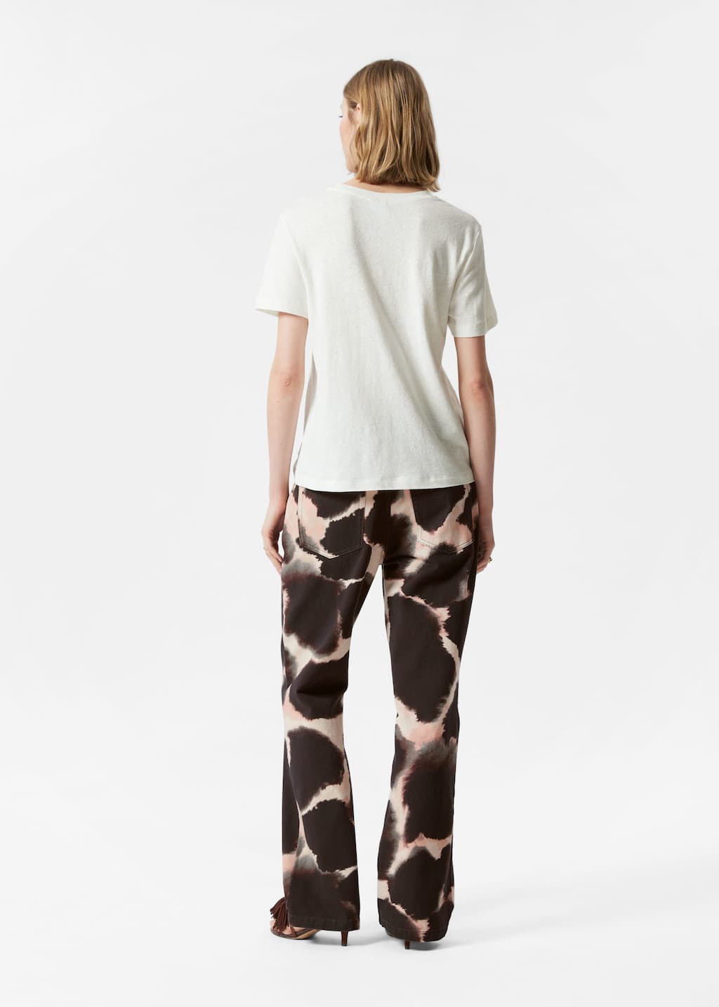 Image of Linen-Blend T-Shirt