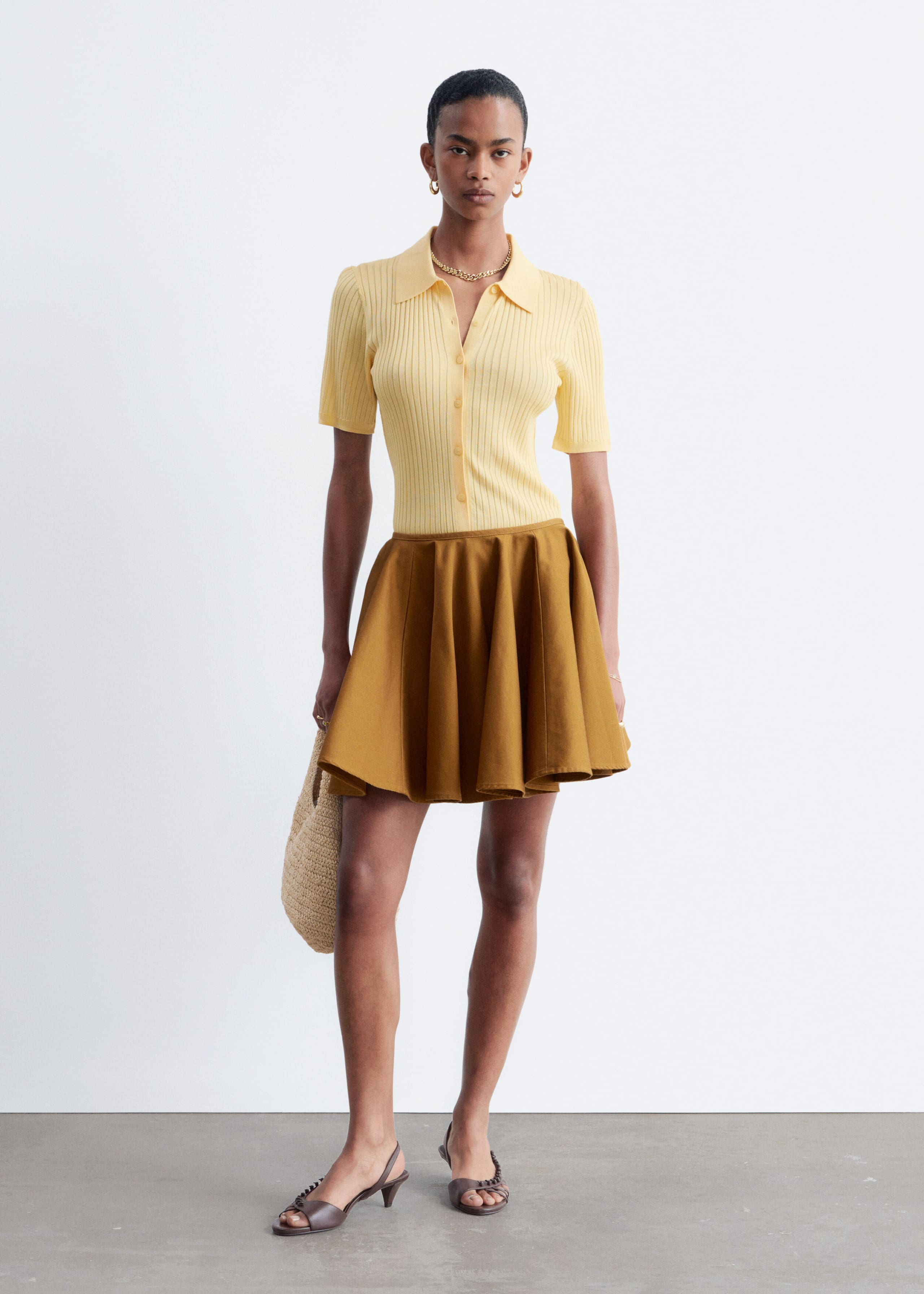 Image of Cotton Circle Mini Skirt