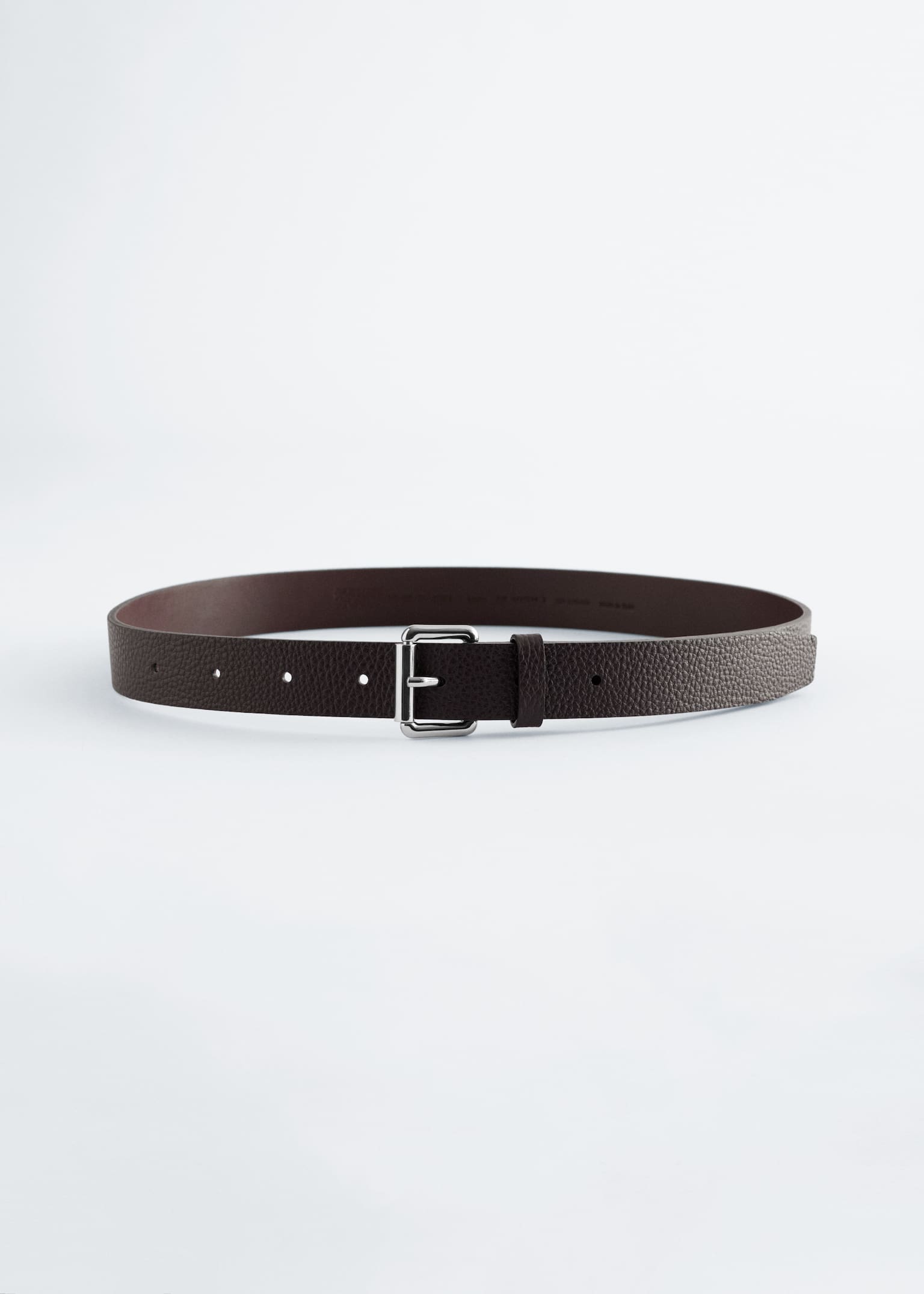 Textured Leather Belt - Brown