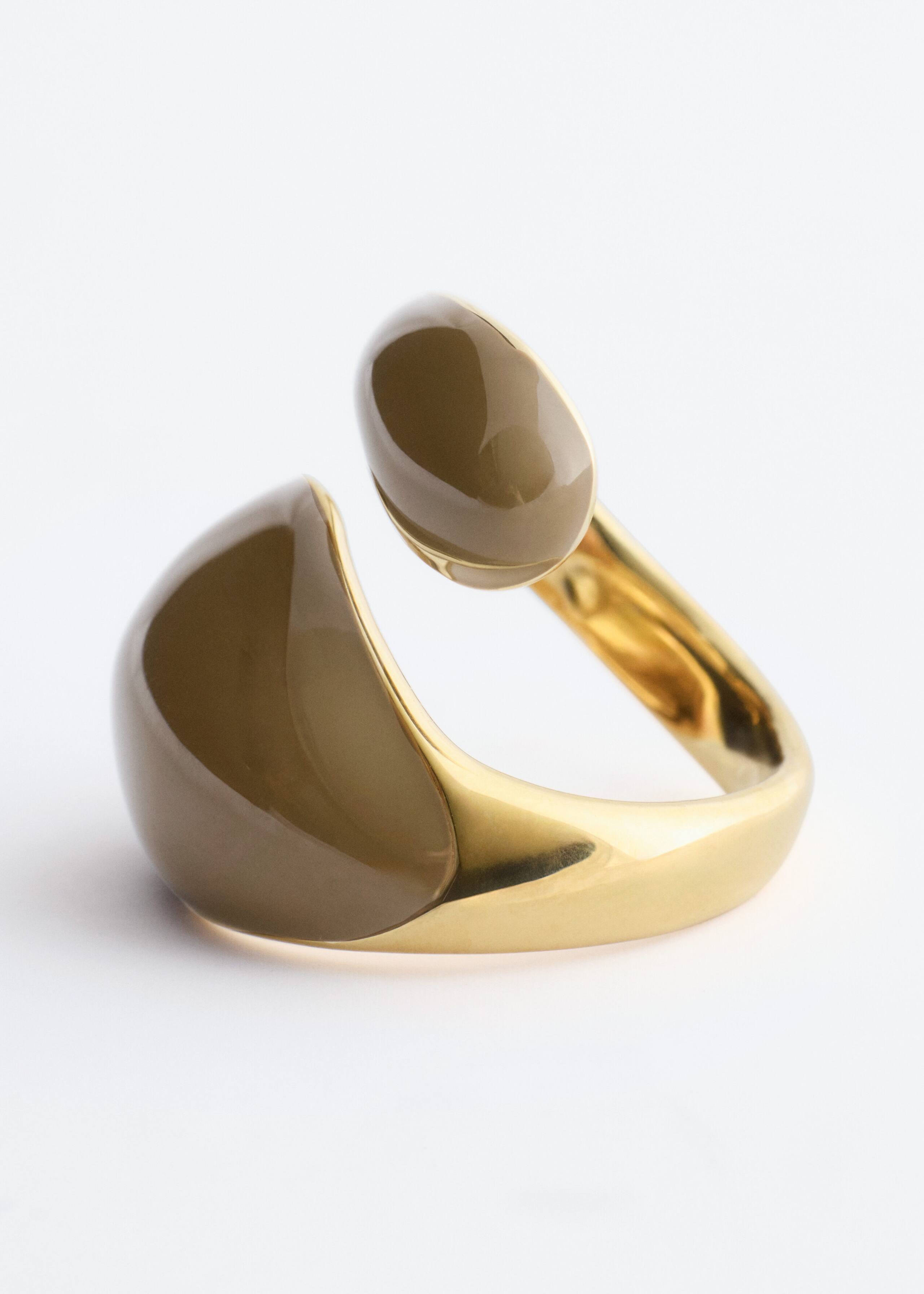 Double-Twist Sculptural Ring - Gold/Beige - Still Life