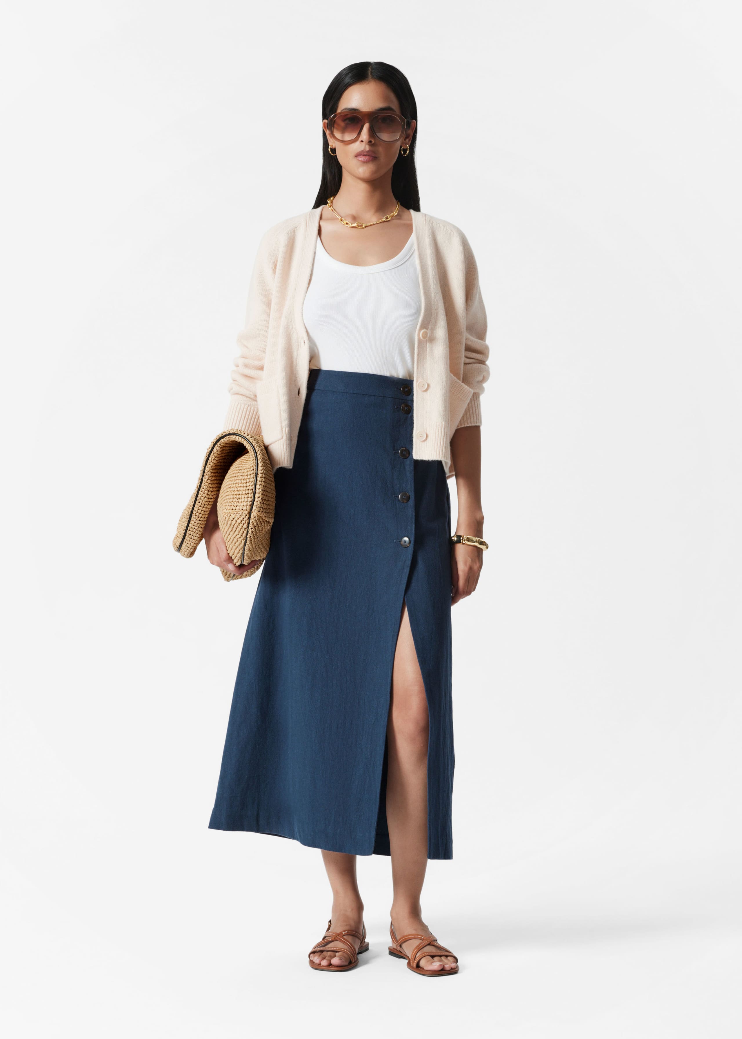 Image of A-Line Midi Skirt