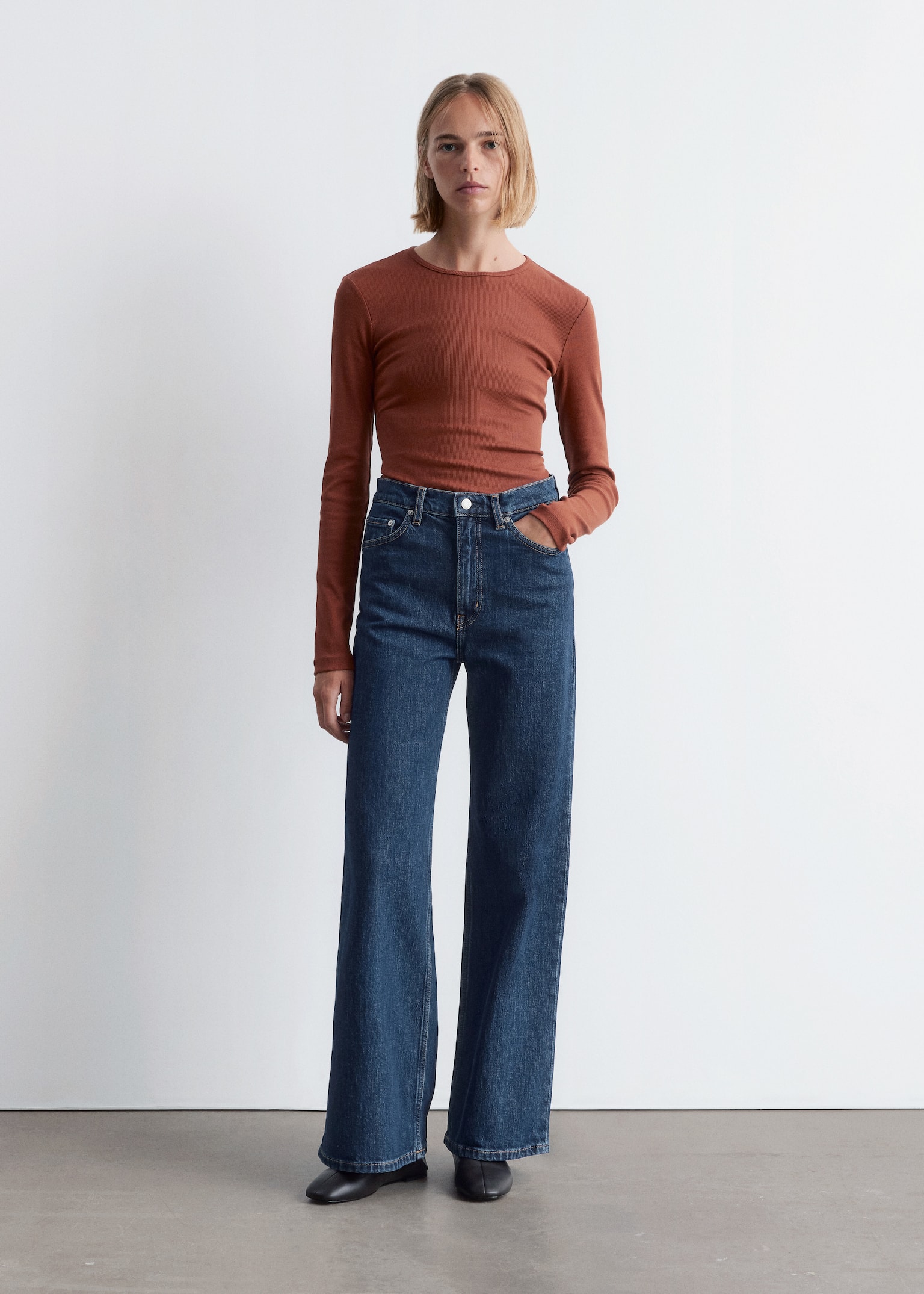 Wide-Leg Jeans - Medium Blue/Dark Red/Dark Blue/Blue/Mid Blue Wash/Light blue/Black - 8