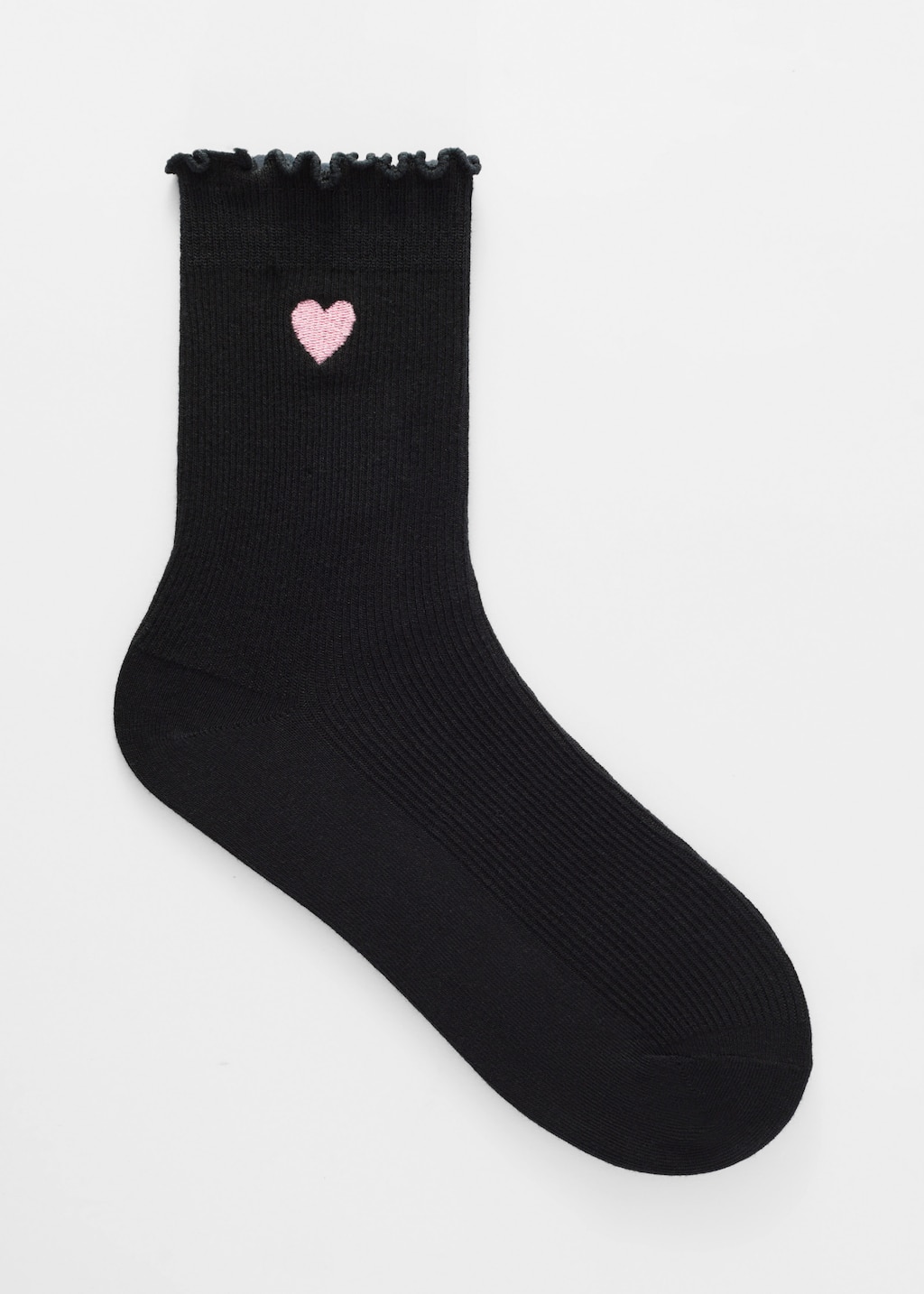Embroidered Frill Socks - Red Heart - Still Life