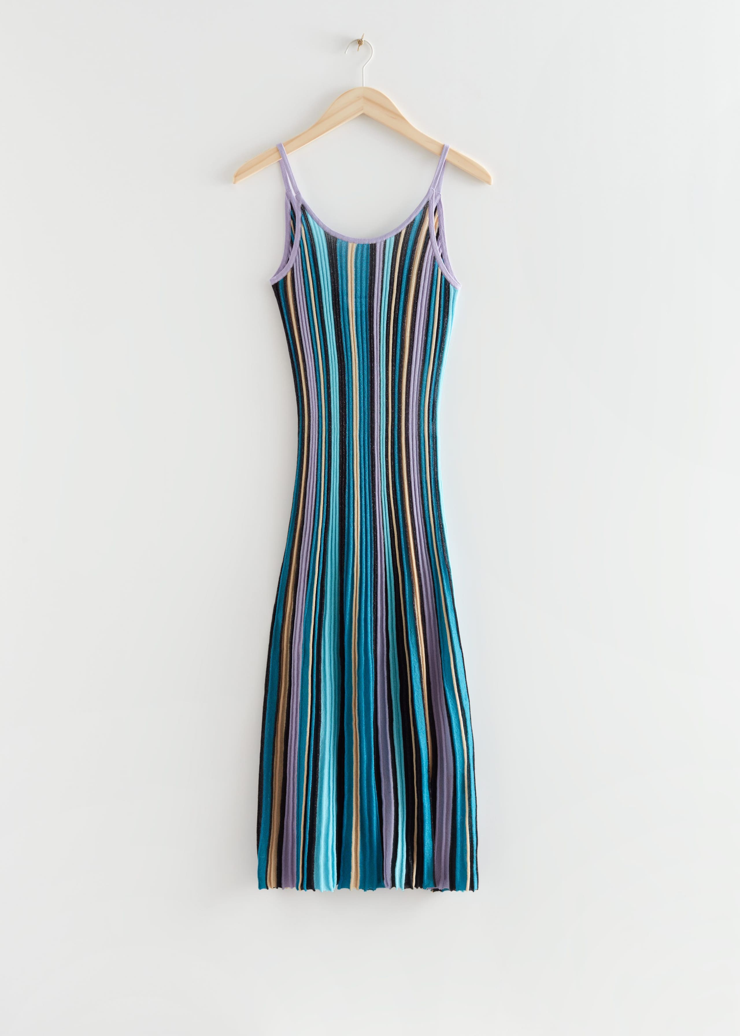 Strappy Knit Midi Dress - Turquoise/Beige/Lilac - Still Life