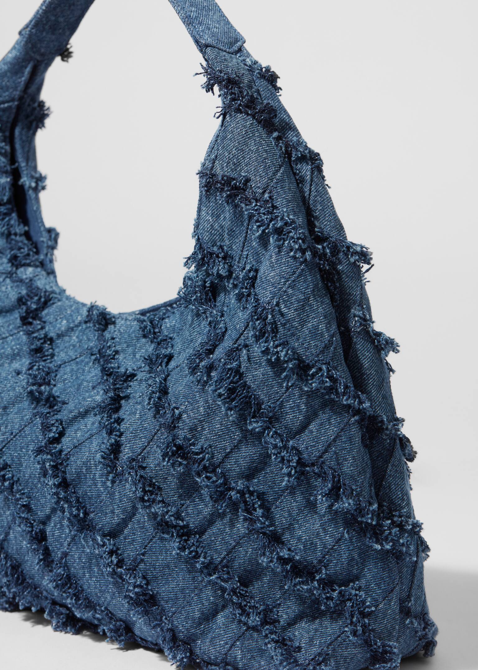 Braided Denim Tote Bag - Blue denim - 5