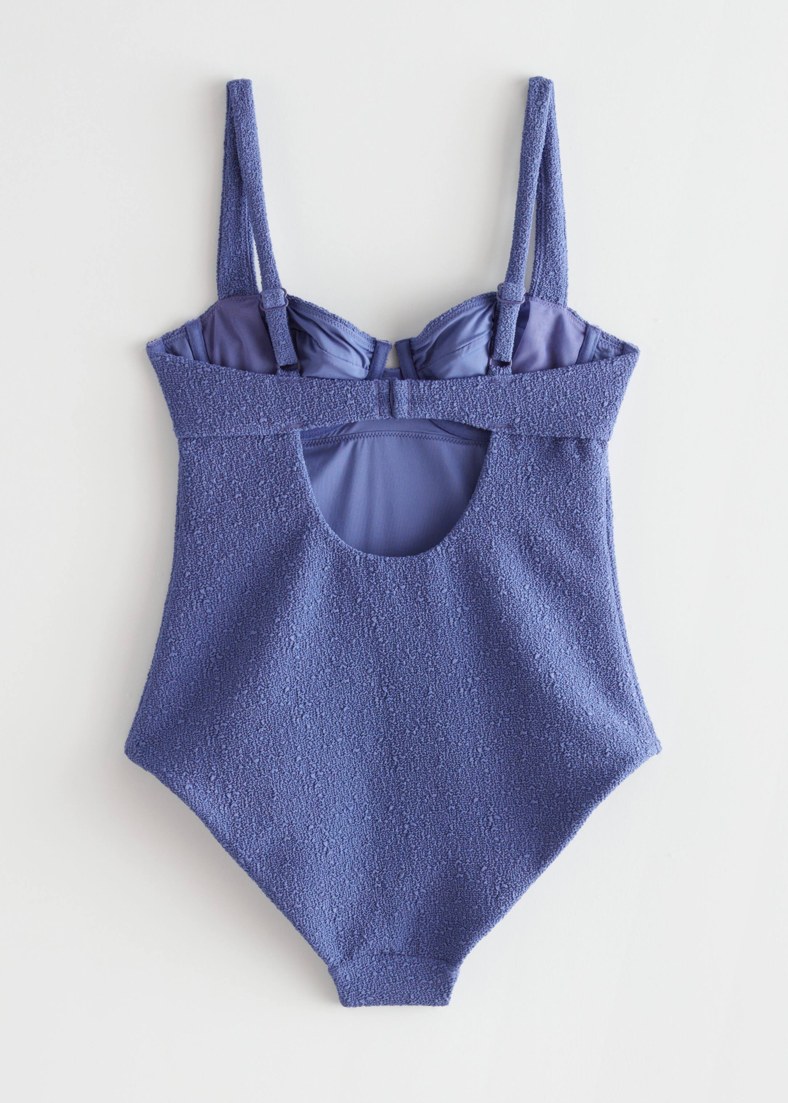 Textured Swimsuit - Blue - Bodegón