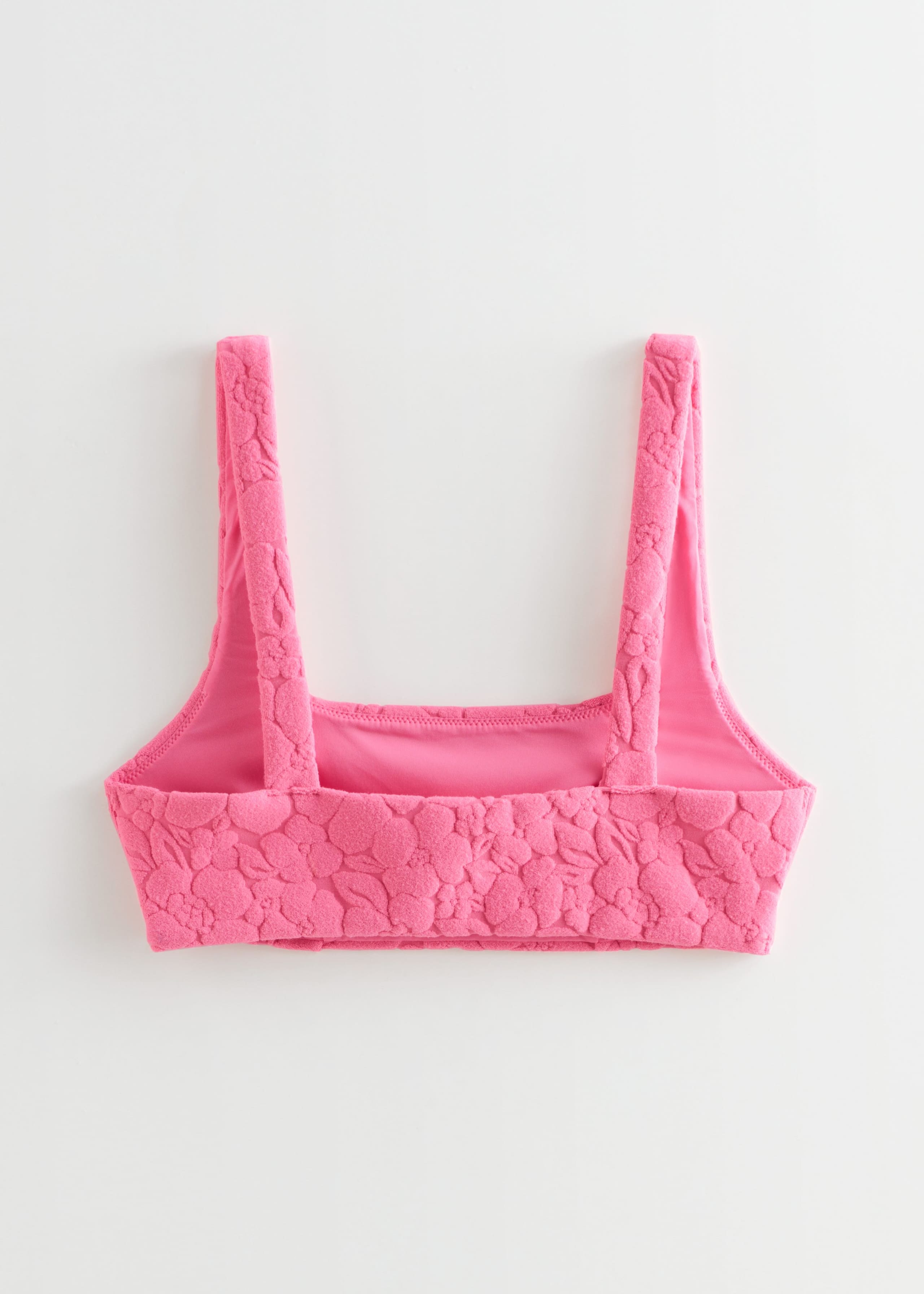 Textured Jacquard Bikini Top - Pink - Still Life