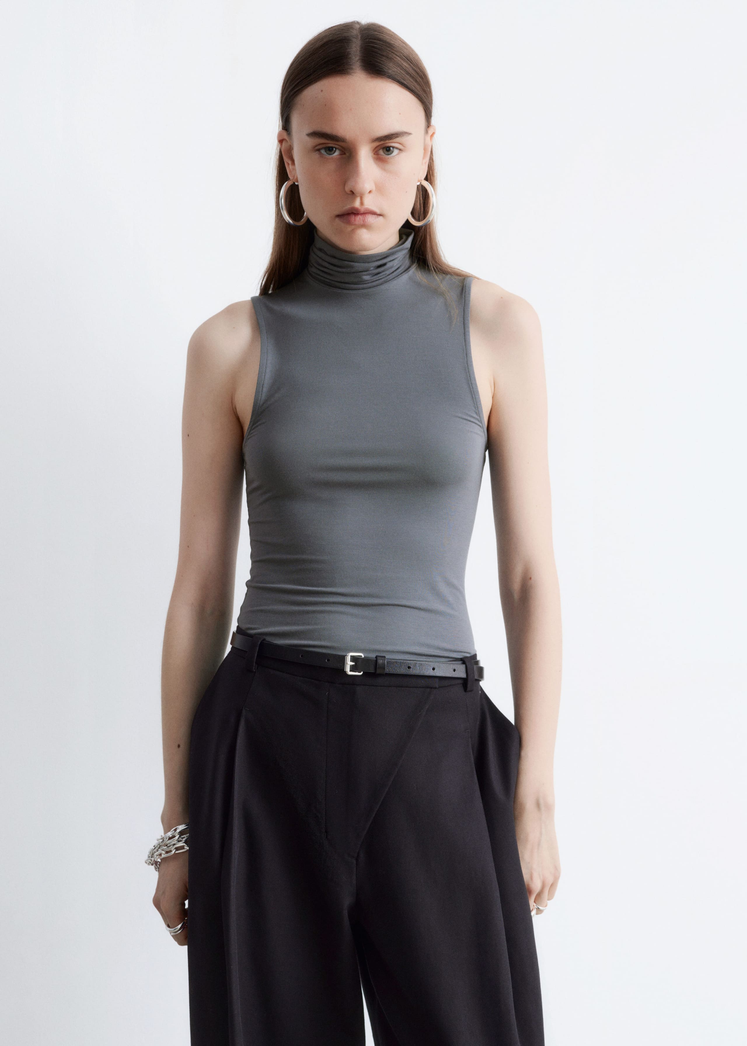 Image of Sleeveless Turtleneck Top