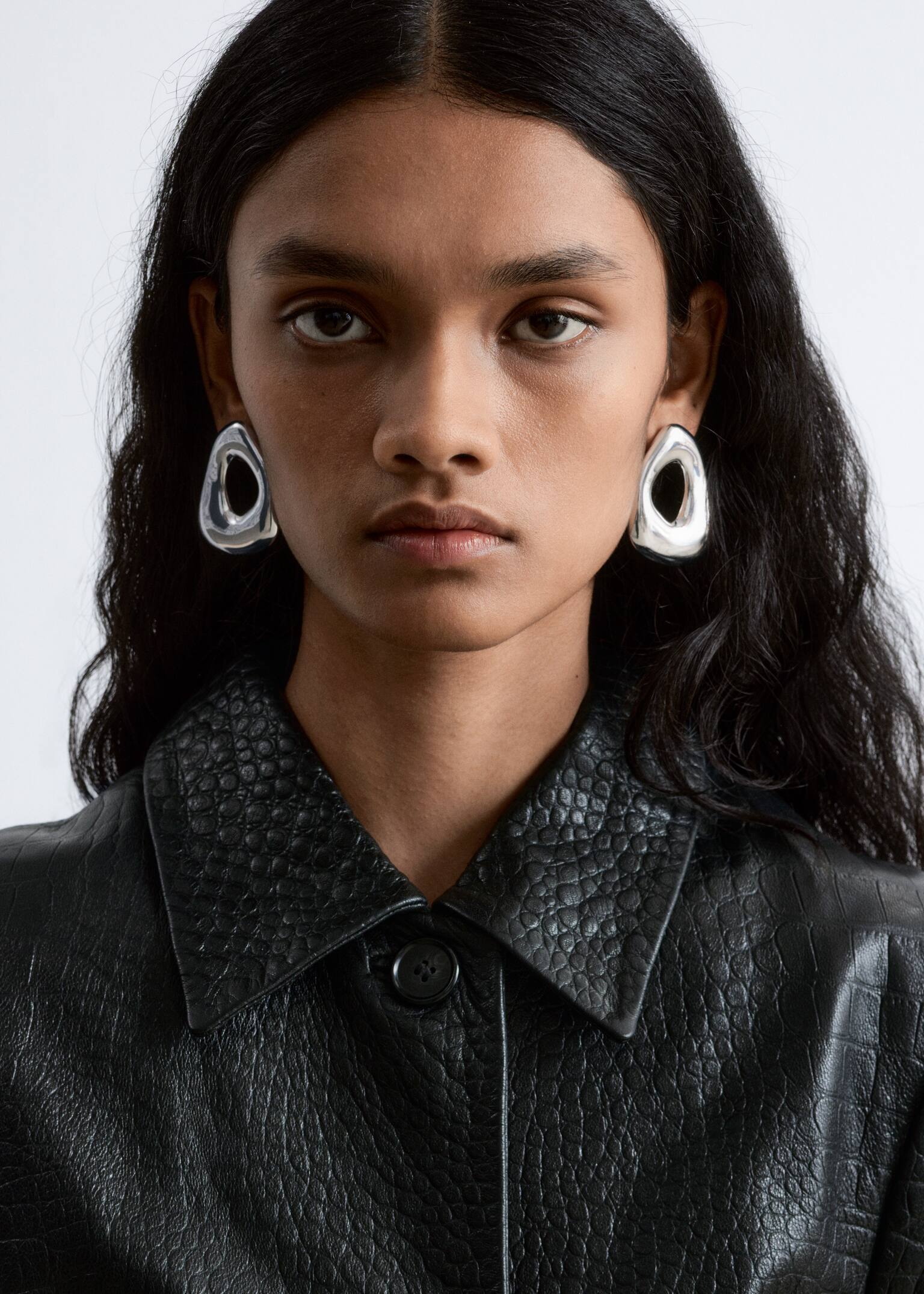Chunky Sculptural Earrings - Silver