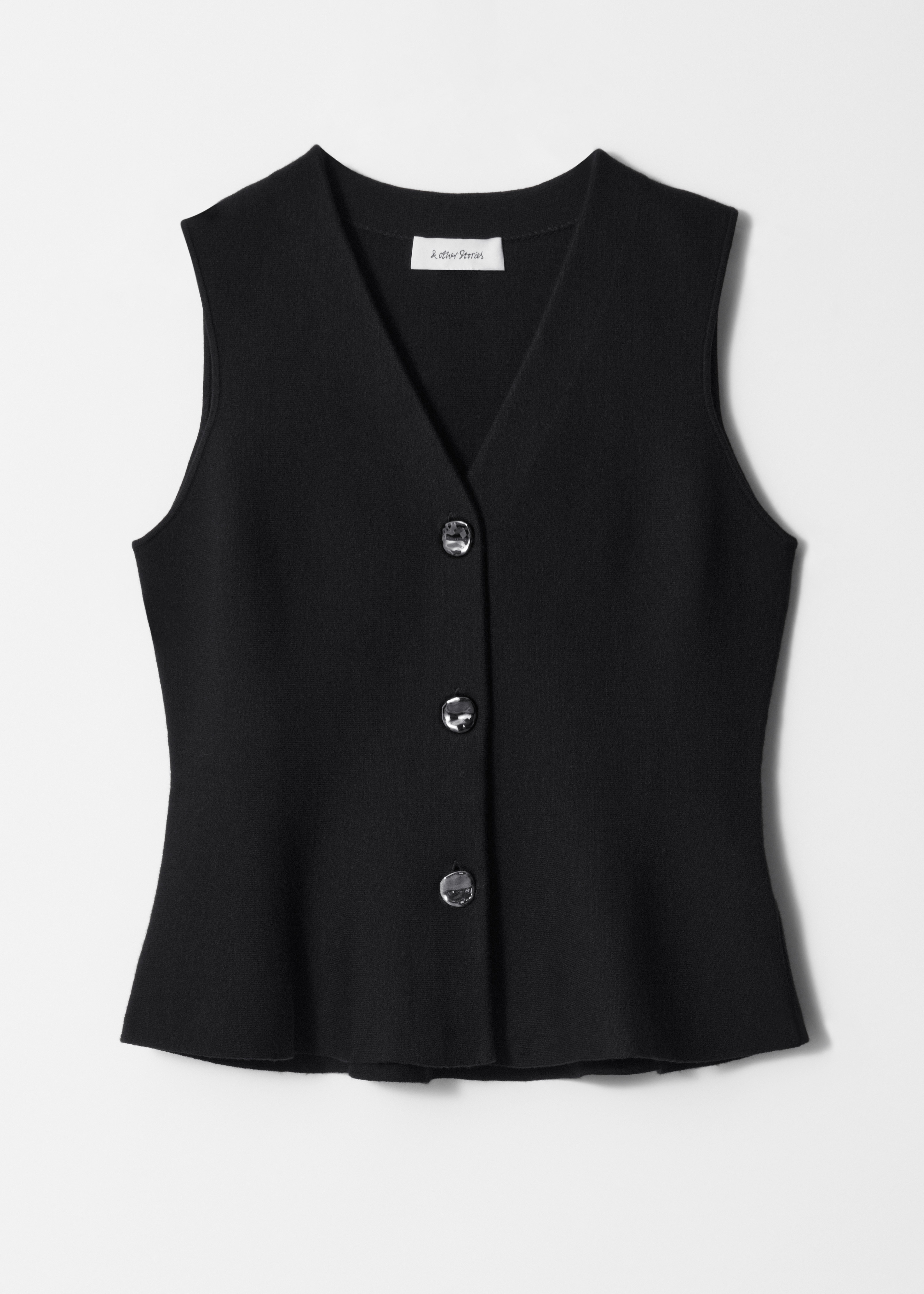 Gilet à basque en maille - Noir/Blanc