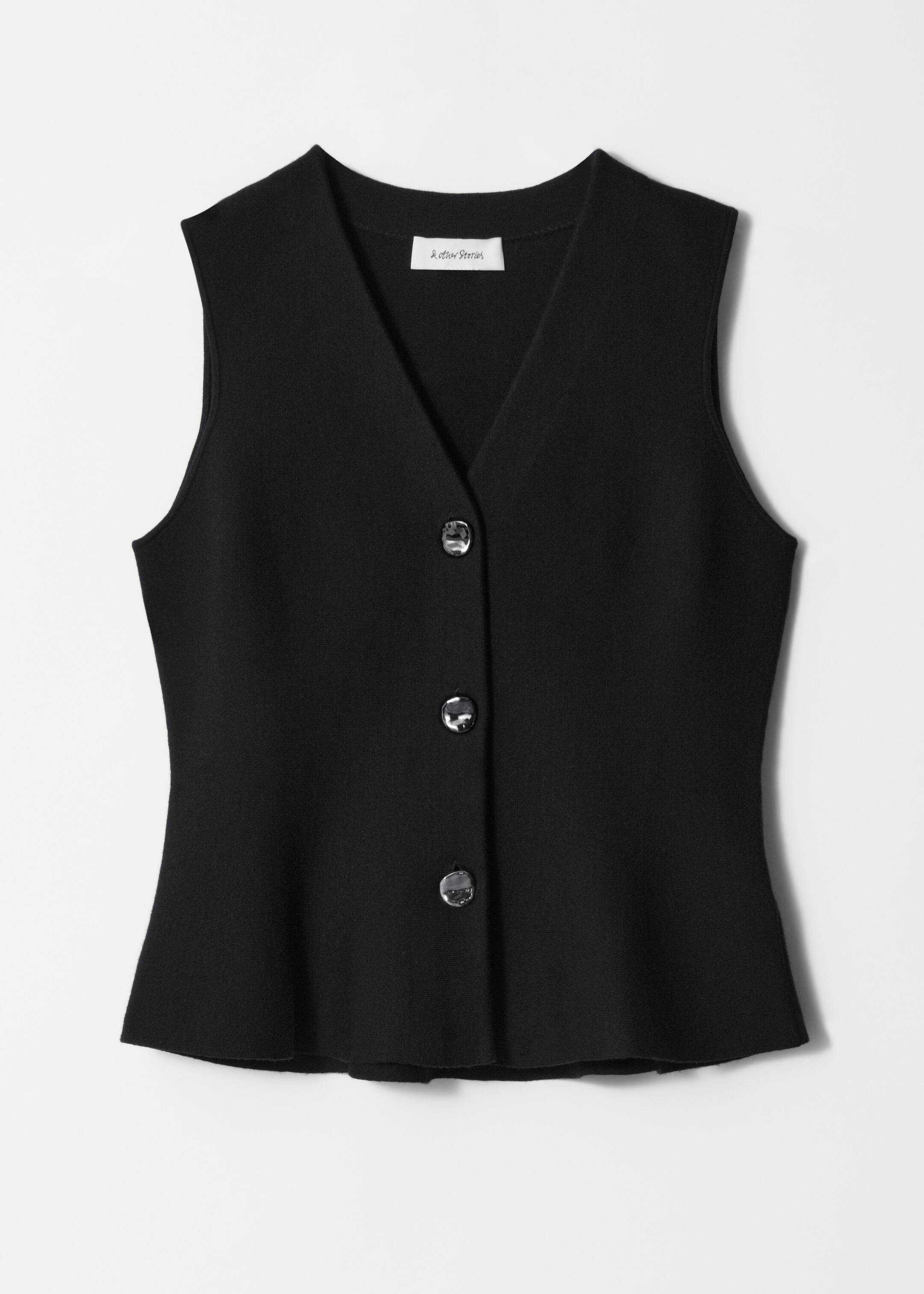Se større billede: Strikket peplum-vest - Sort - DAME | H&M DK 4