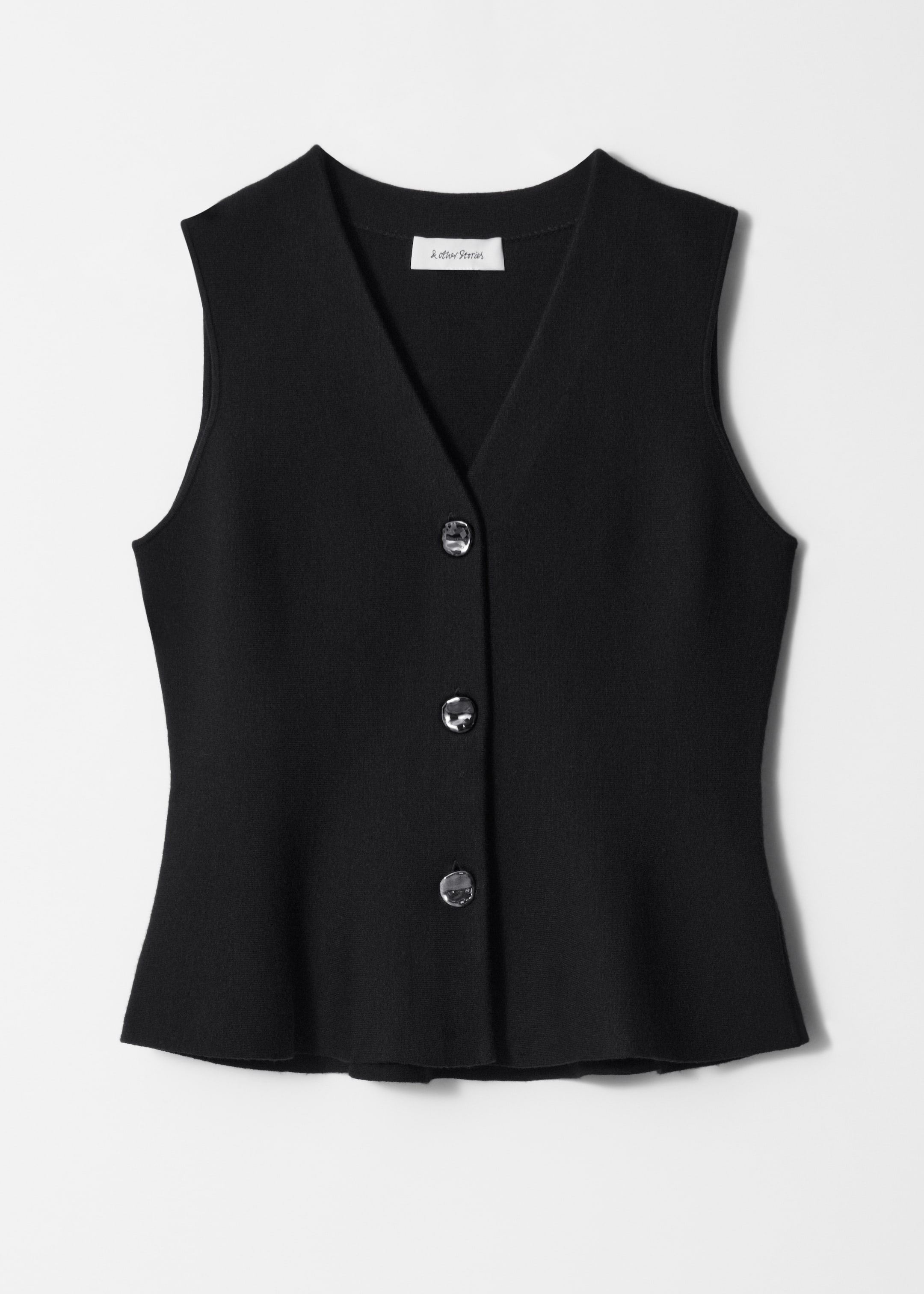 Ver imagem maior: Colete peplum em malha - Preto - SENHORA | H&M PT 4