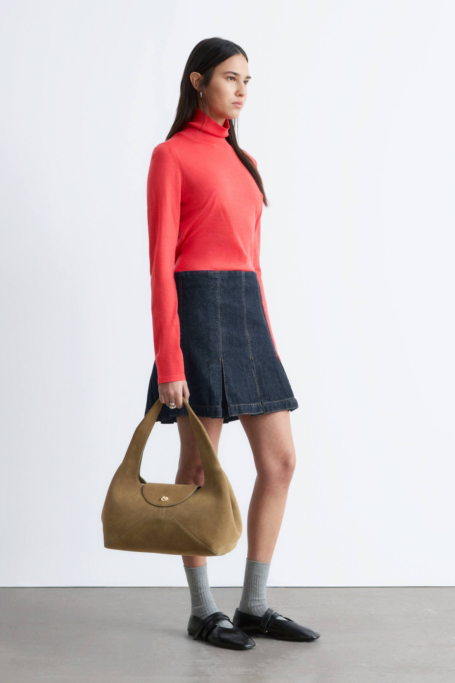 Maglia in stile polo in lana merino - Rosso - 6