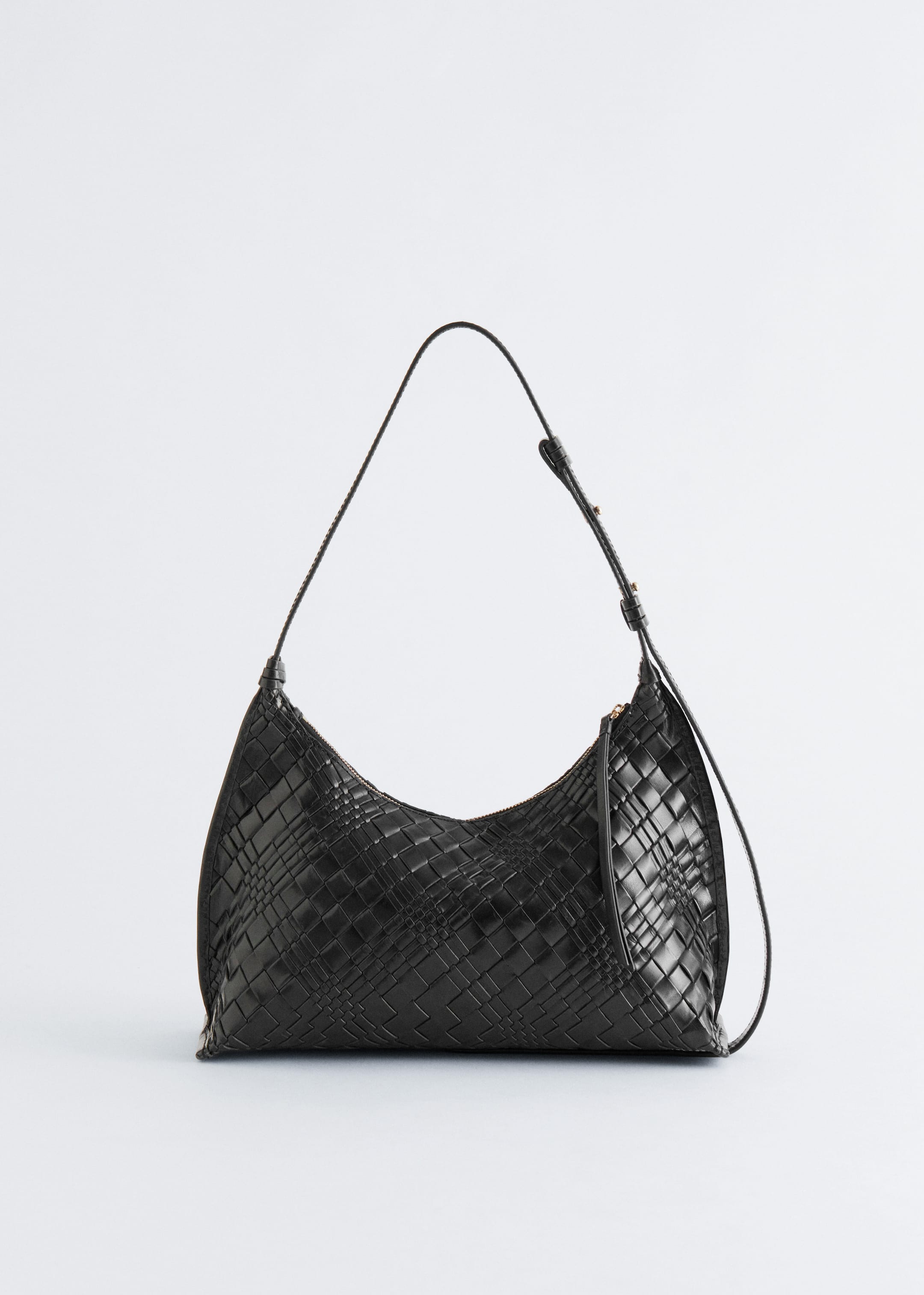 Zobrazit větší obrázek: Proplétaná kožená crossbody kabelka - Černá - ŽENY | H&M CZ 3