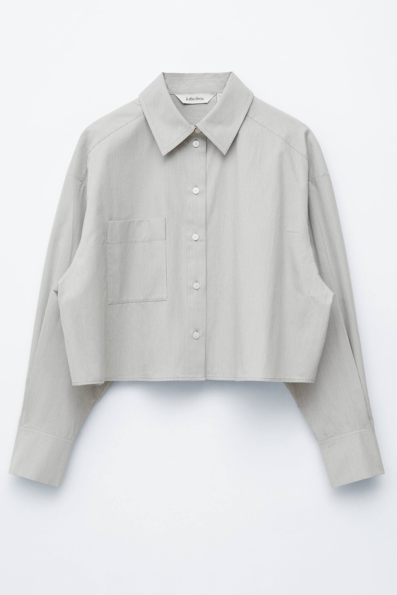 Cămașă scurtă din bumbac, croi oversized - Dungi bej/albastre/Roz pastel/Black/Alb