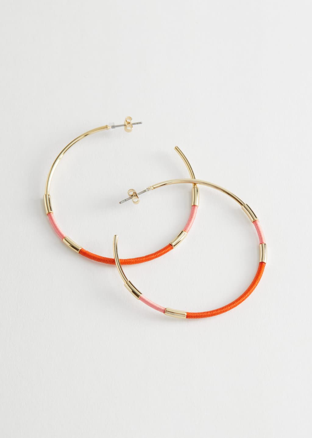 Woven Hoop Earrings - Orange - Still Life