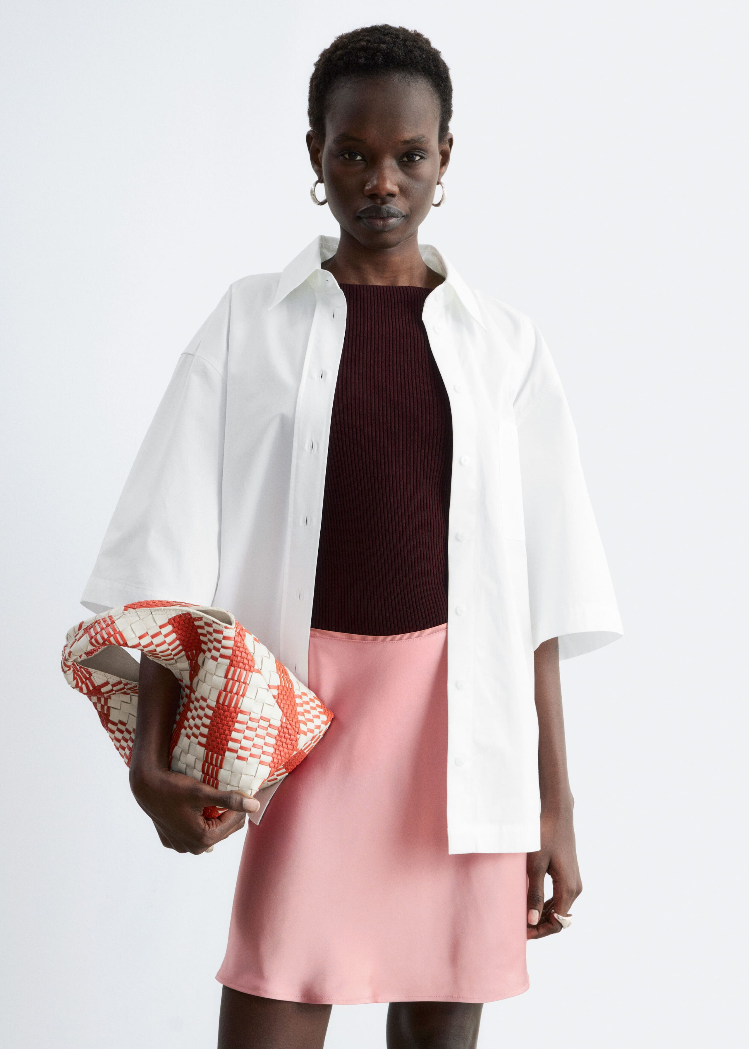 Image of Schräg geschnittenes Minikleid aus Viskose