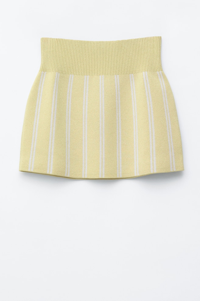 Minigonna in maglia scintillante - Giallo - 1