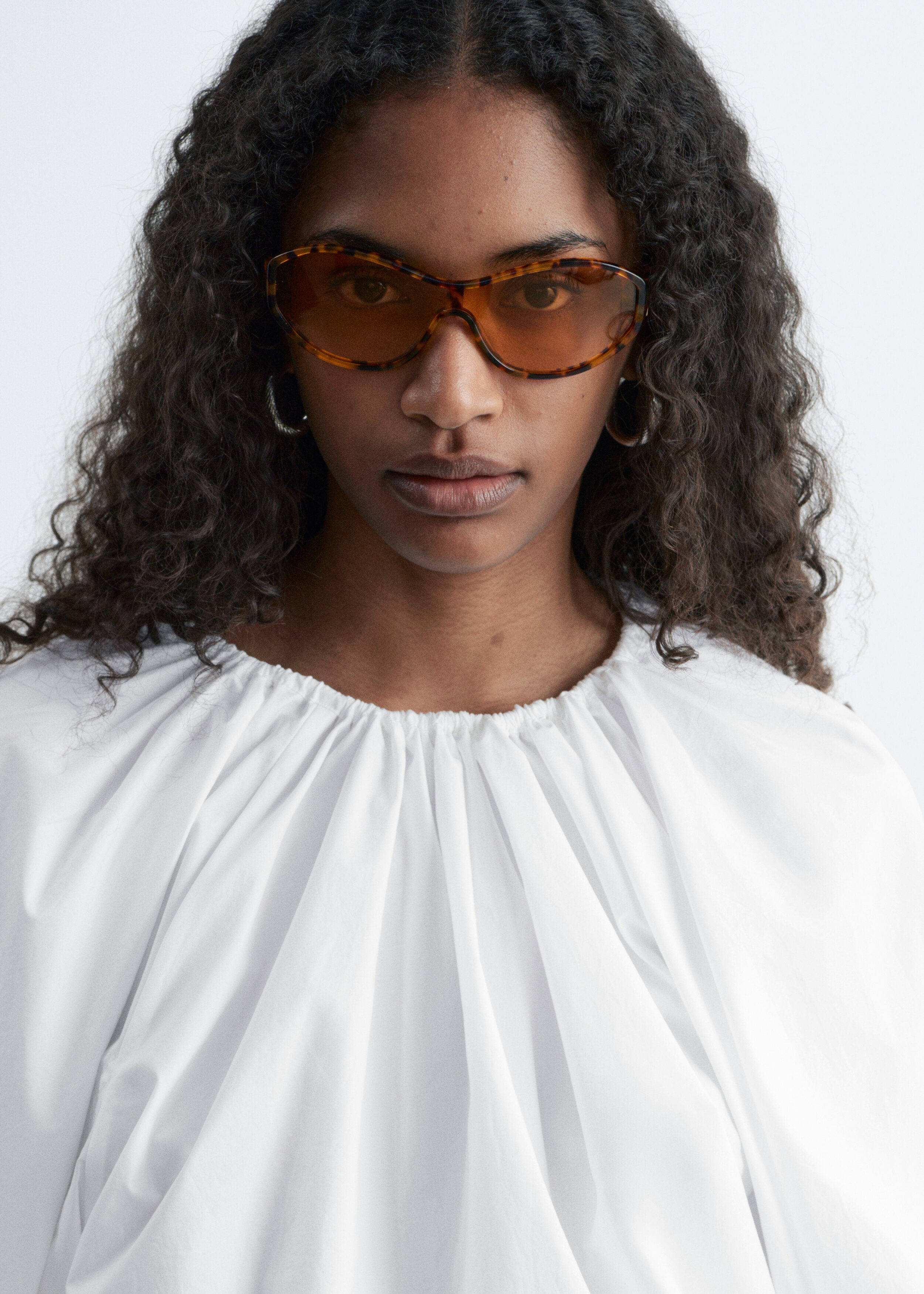 Sculptural Drawstring Blouse - White - Blouses | & Other Stories US