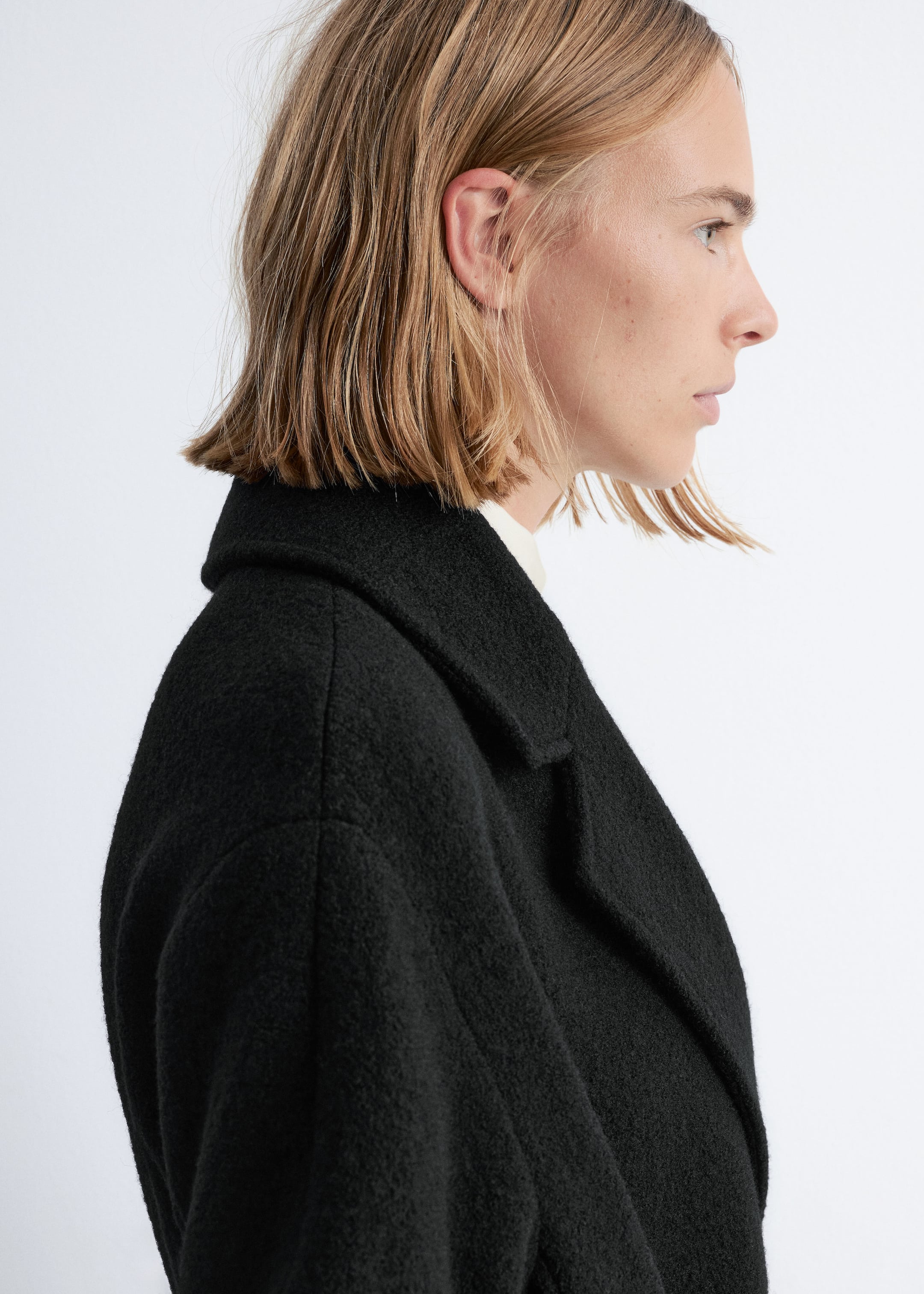 Visualizza immagine più grande: Cappotto voluminoso in lana con cintura - Nero - DONNA | H&M IT 5