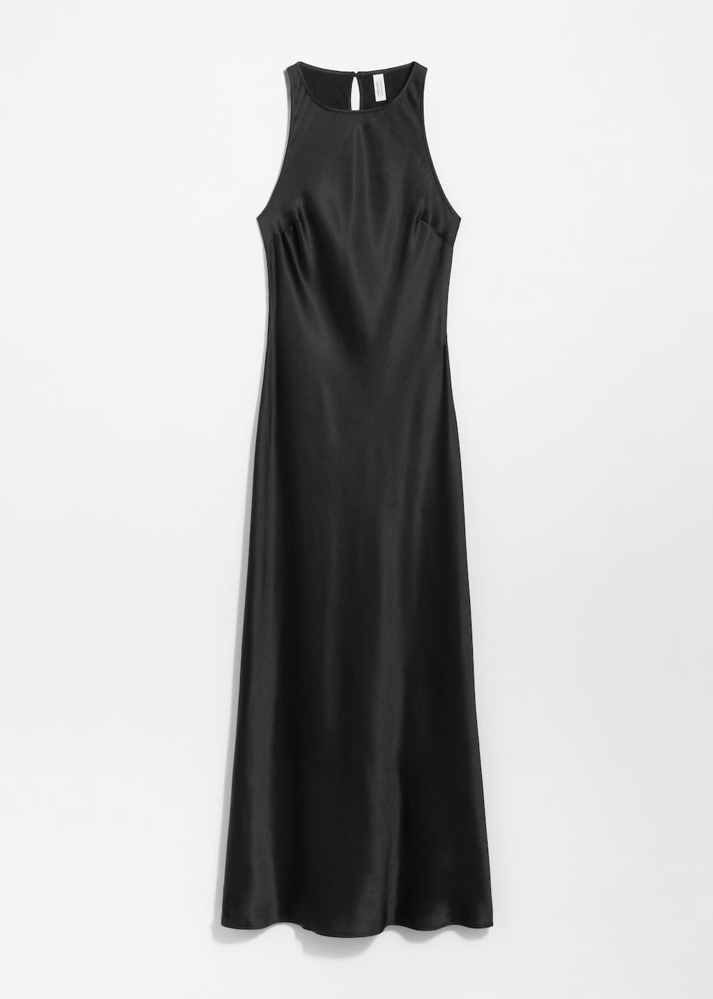 Vestido midi de satén sin mangas