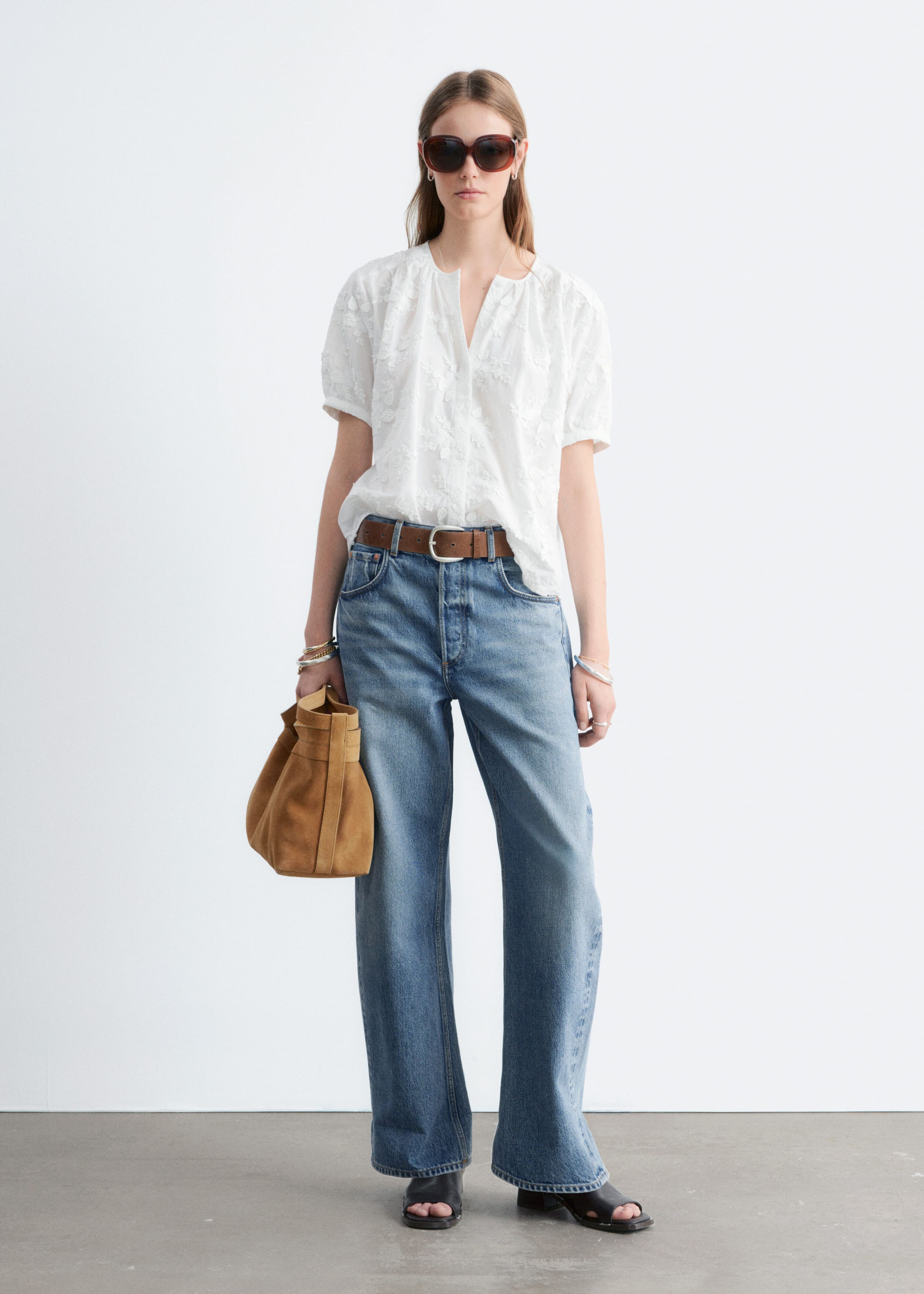 Image of Blouse oversize à manches ballon