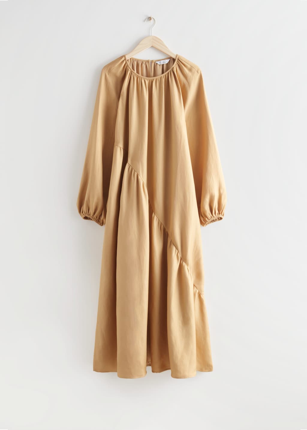 Voluminous Asymmetric Midi Dress - Beige - Still Life