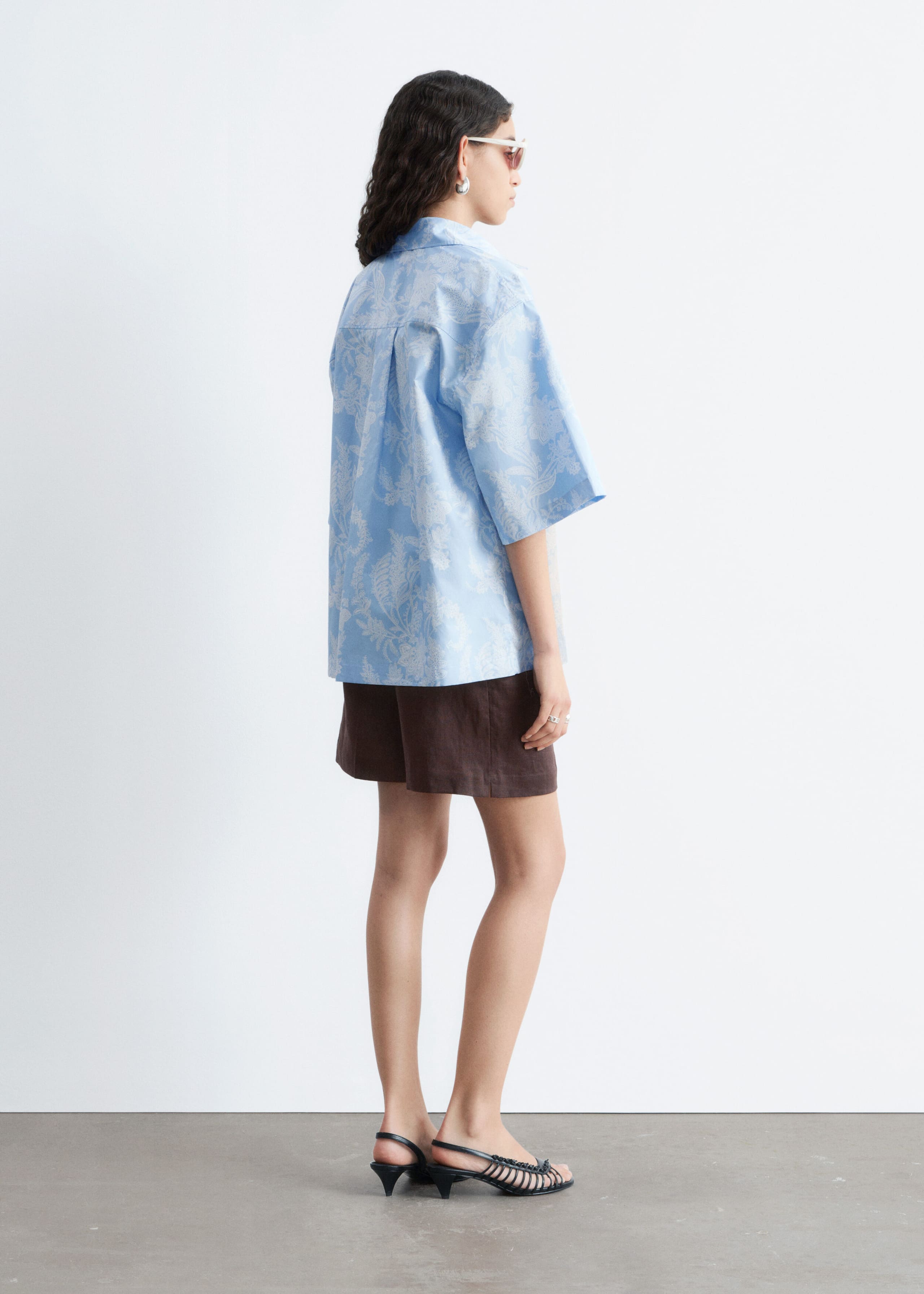 Cotton Short-Sleeve Shirt - Light Blue/Paisley - Lookbook