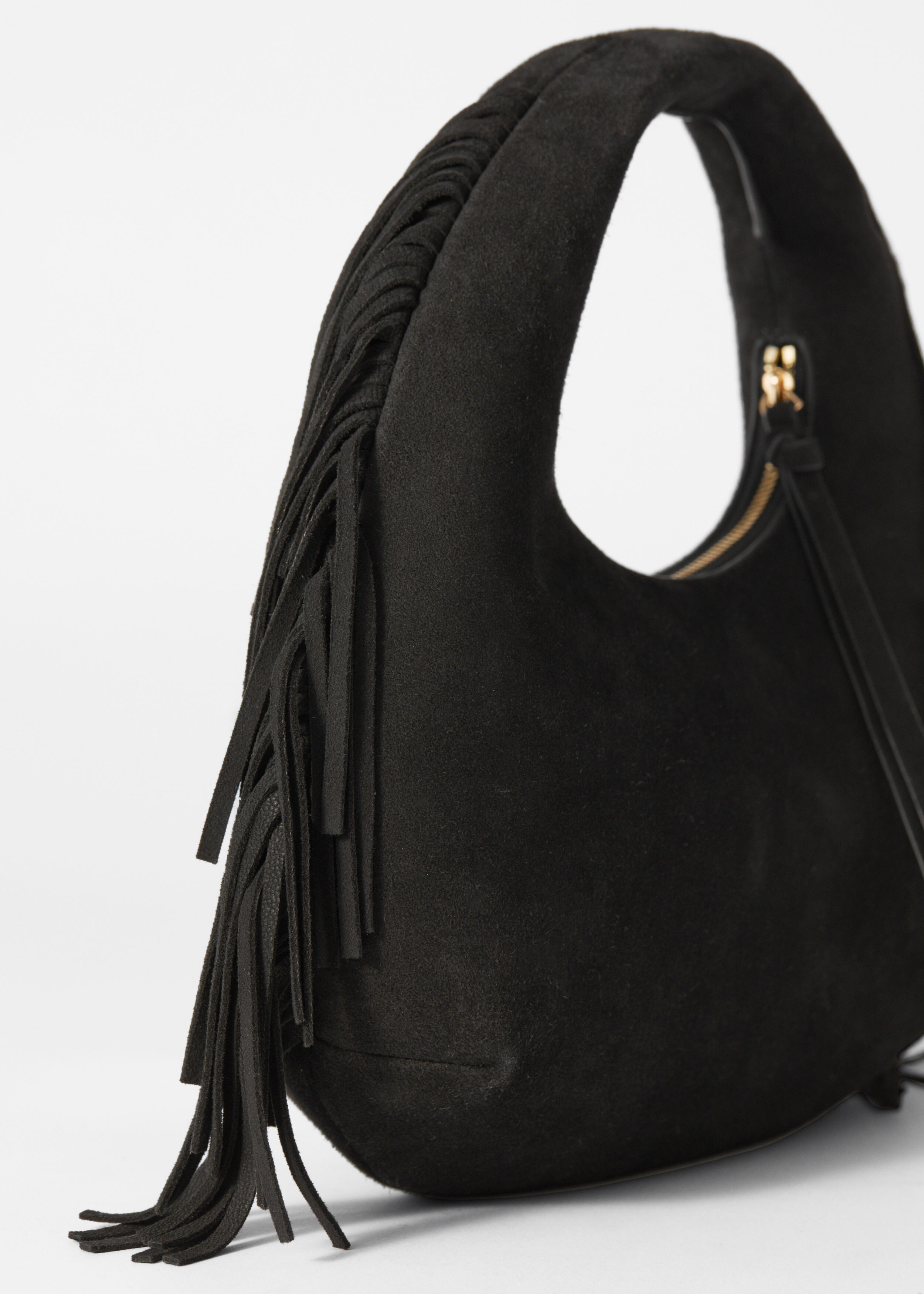 “& Other Stories” スウェードボウリングBAG Black Leather Bowling Bag - Black suede - Shoulderbags - & Other