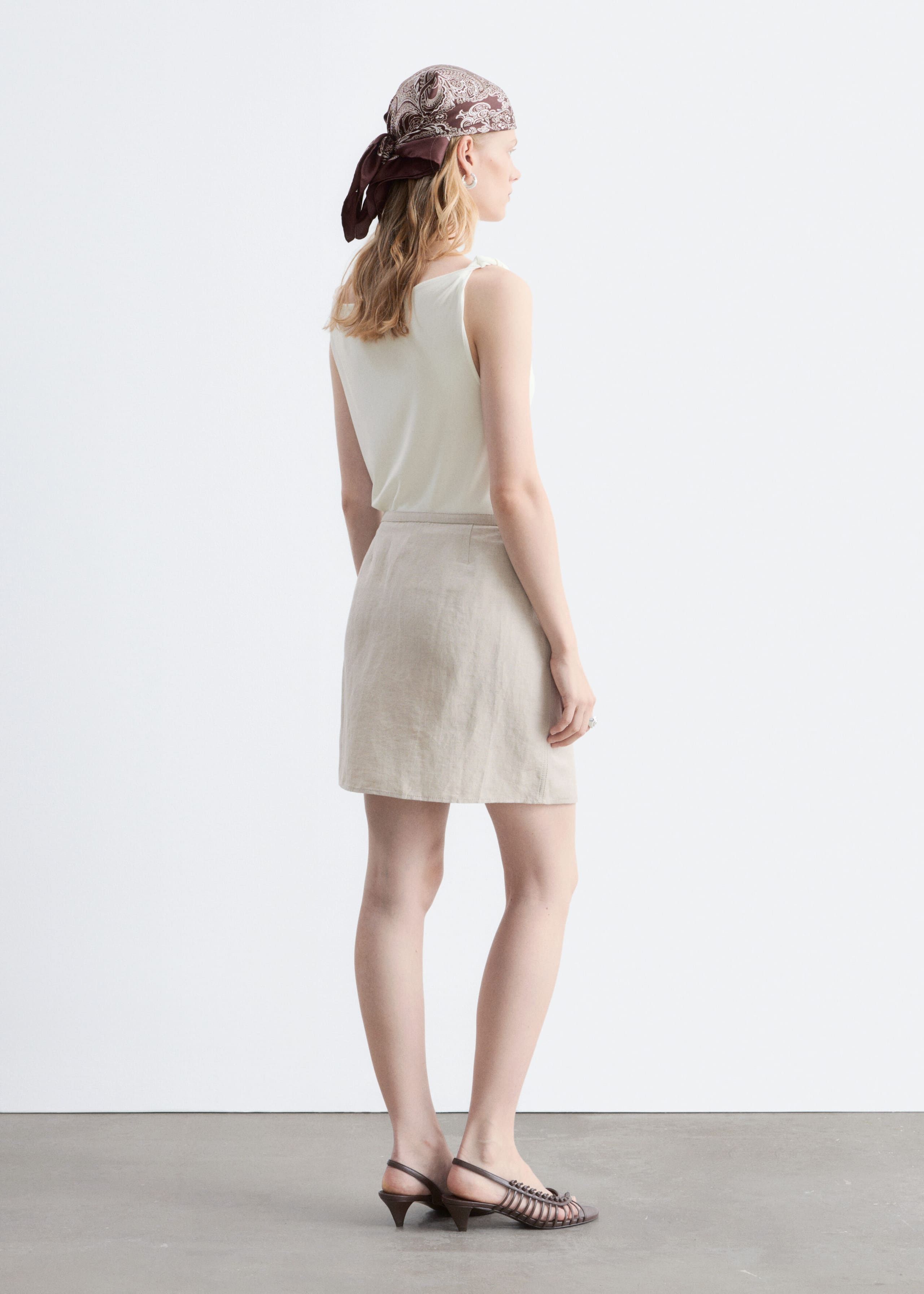 Twist-Shoulder Jersey Top - White - Still Life