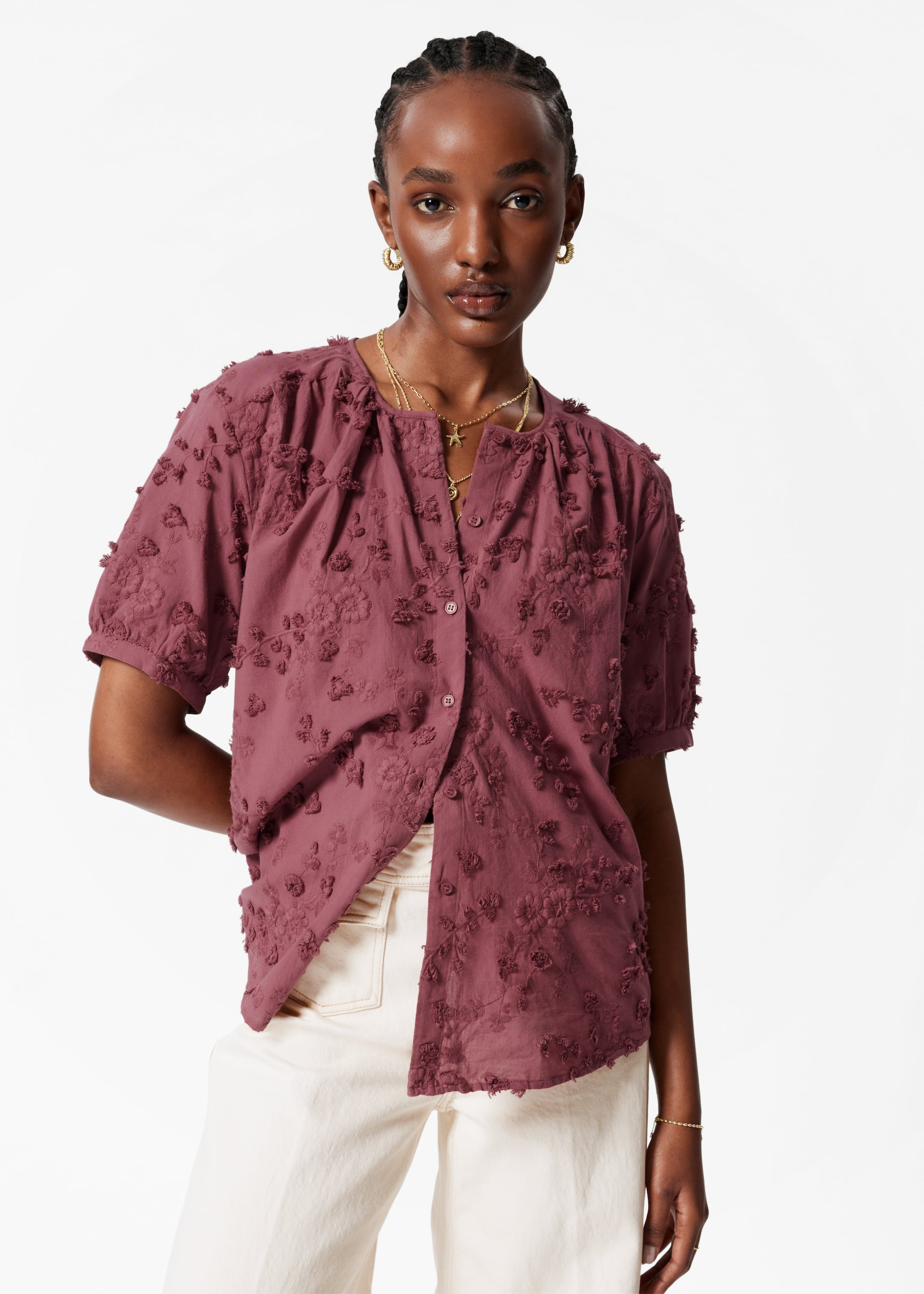 Ingrandisci l'immagine: Oversized Puff-Sleeve Blouse - Mauve - DONNA | H&M CH 1