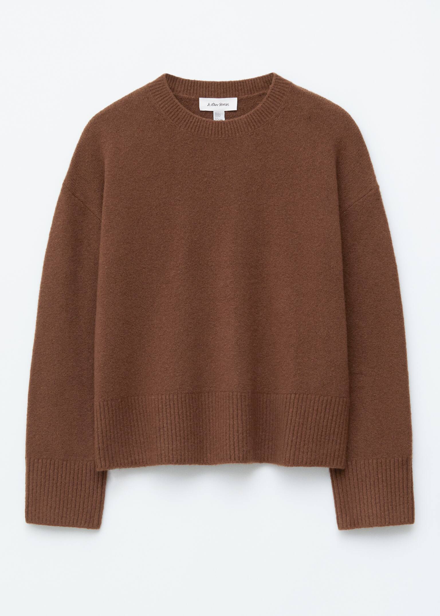 Locker geschnittener Strickpullover - Dunkelbraun/Dunkelrot/Dunkelblau/Schwarz/Weiß/Flieder/Grau meliert/Graubraun/Beige/Hellrosa/Cerise Pink/Taupe - 2