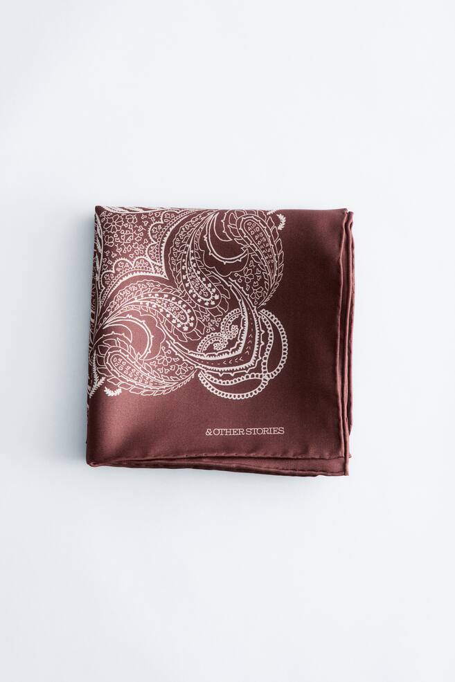 Paisley Silk Scarf - Brown/White Paisley/Black/White Paisley - 1