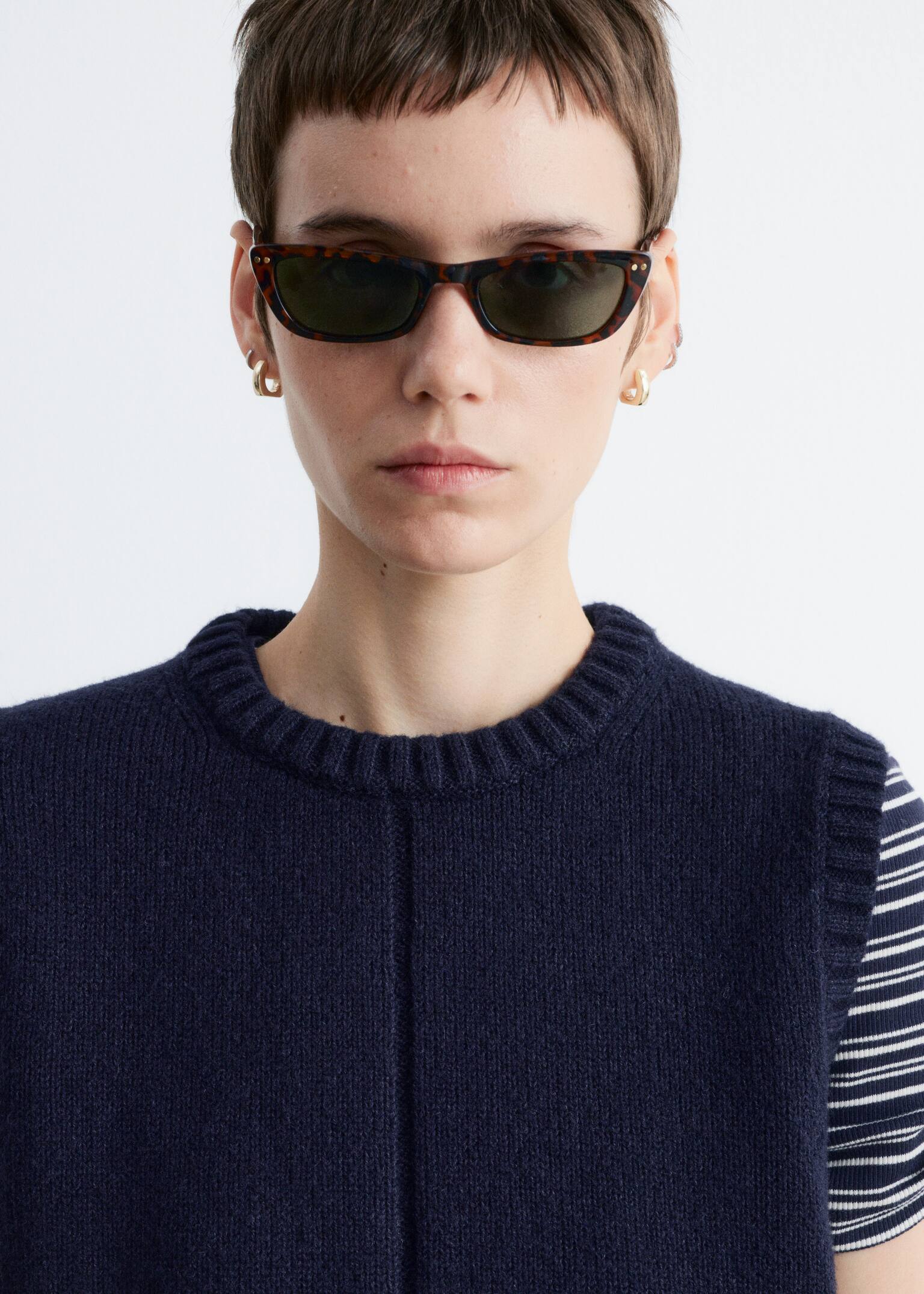 Strickpullunder - Navyblau/Graubraun - 5