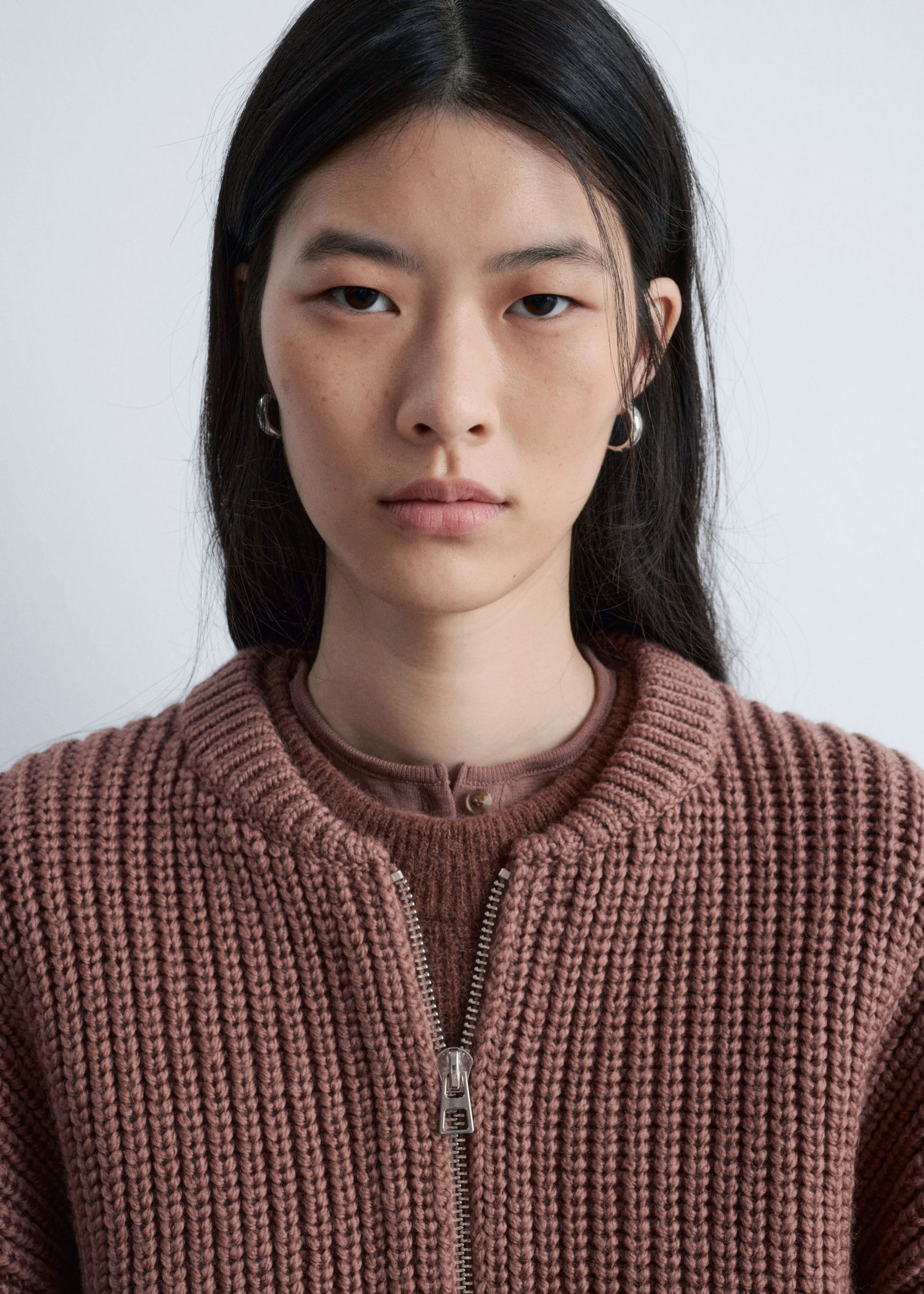 Image of Knitted Wool Bomber Jacket