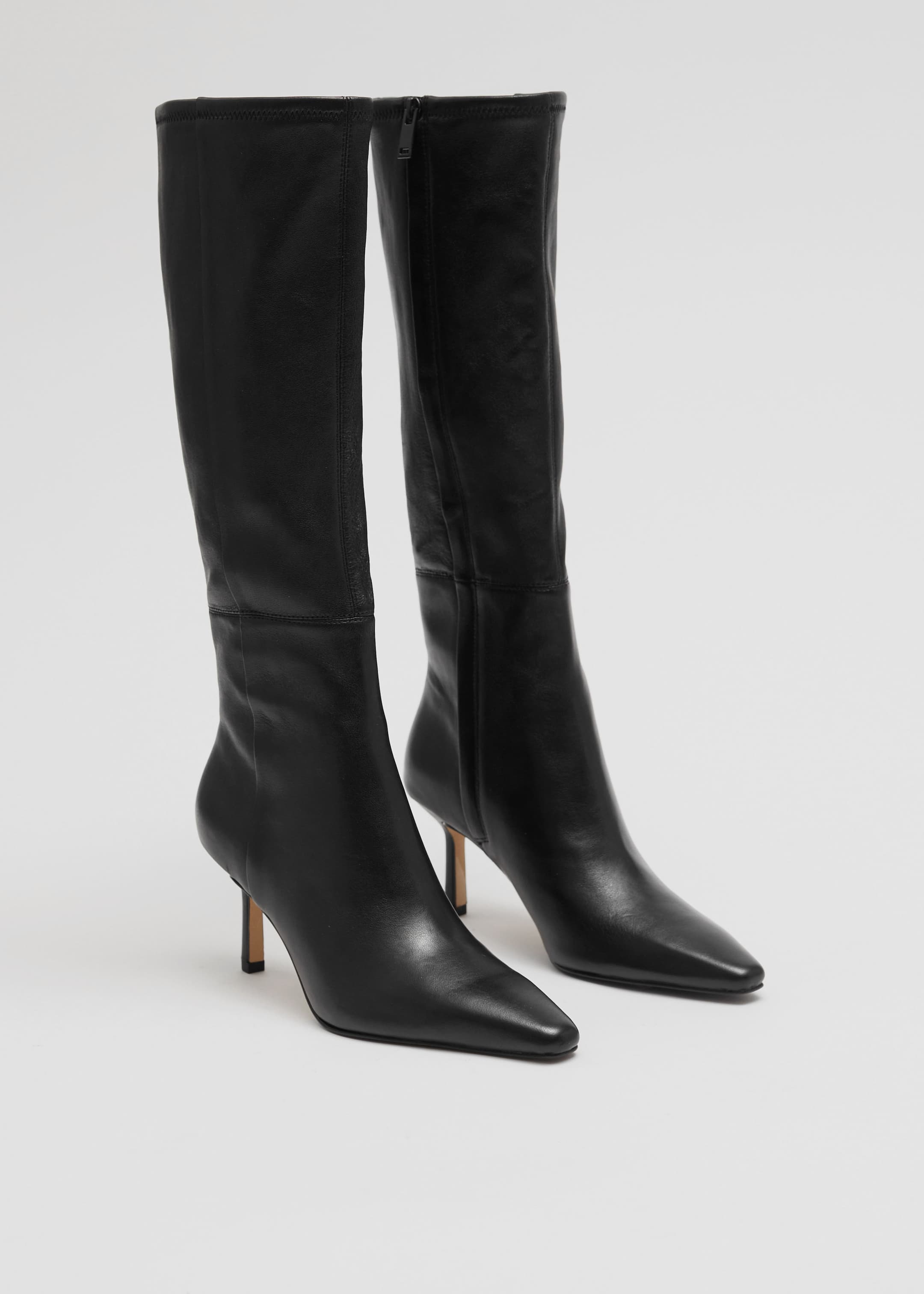 Größeres Bild ansehen: Kniehohe Sockenstiefel aus Leder - Schwarz - Ladies | H&M DE 2