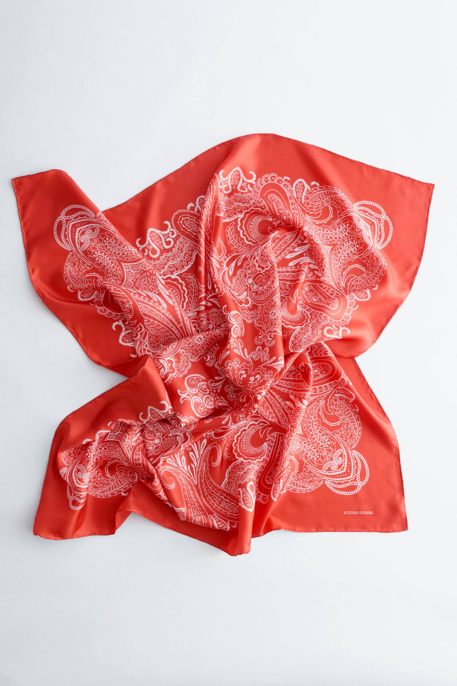 Foulard en soie à motif cachemire - Orange/Cachemire - 3