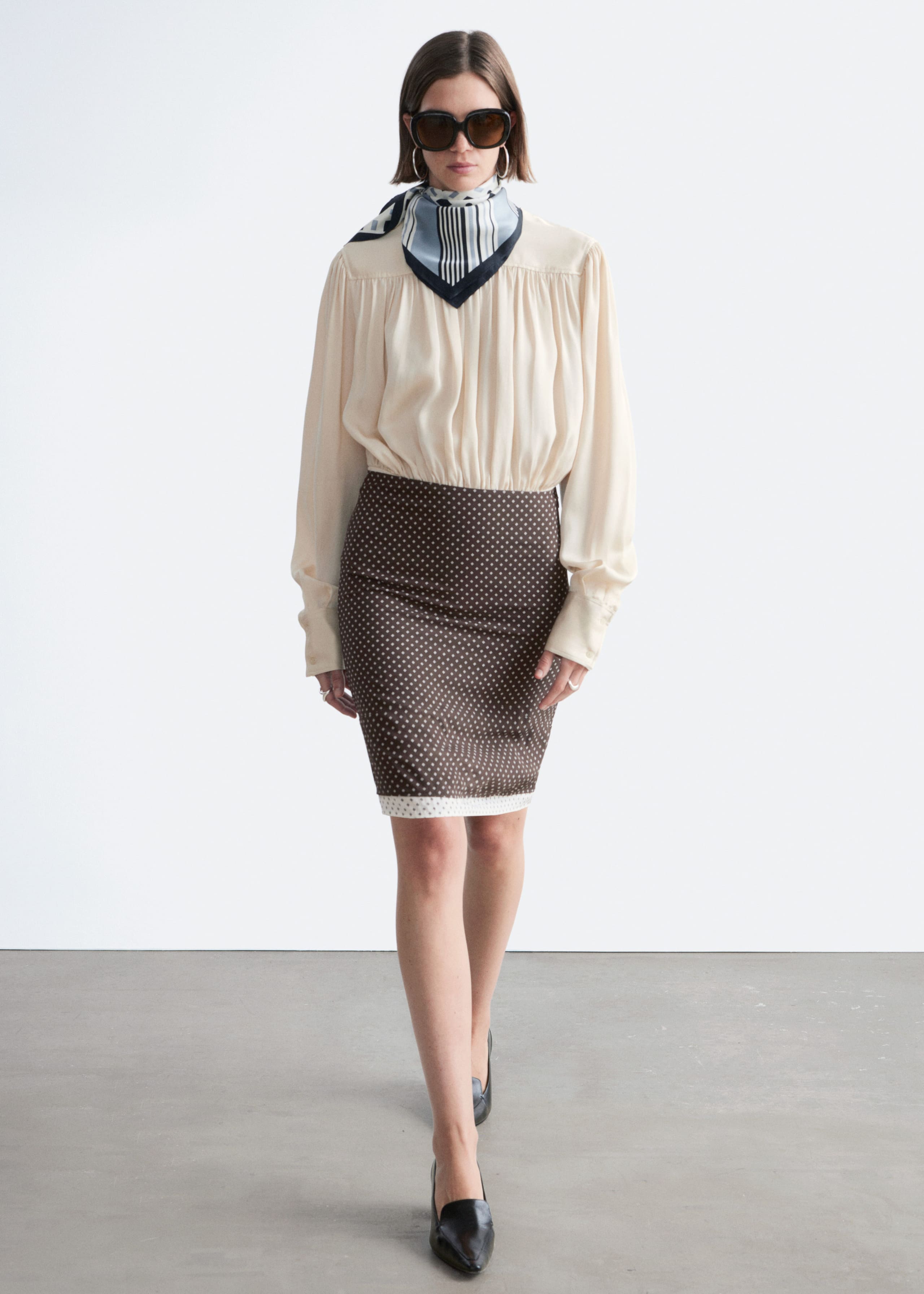 Image of Knee-Length Slip Skirt