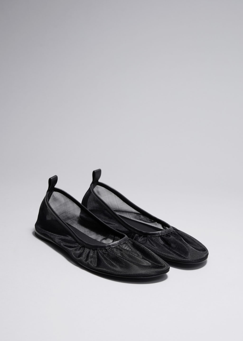 Image of Ballerines en mesh à bordures en cuir
