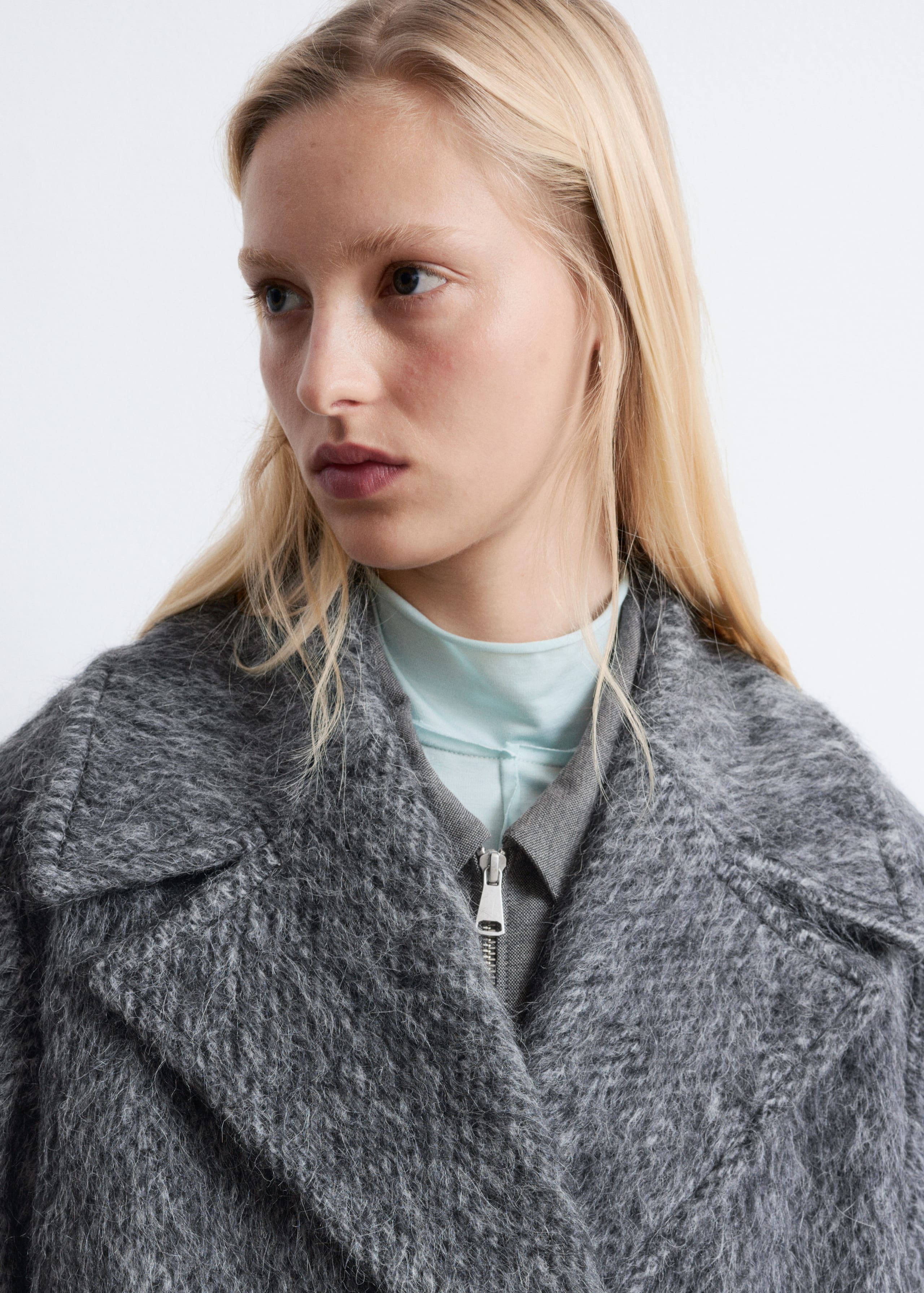 Image of Mantel aus gebürsteter Wollmischung