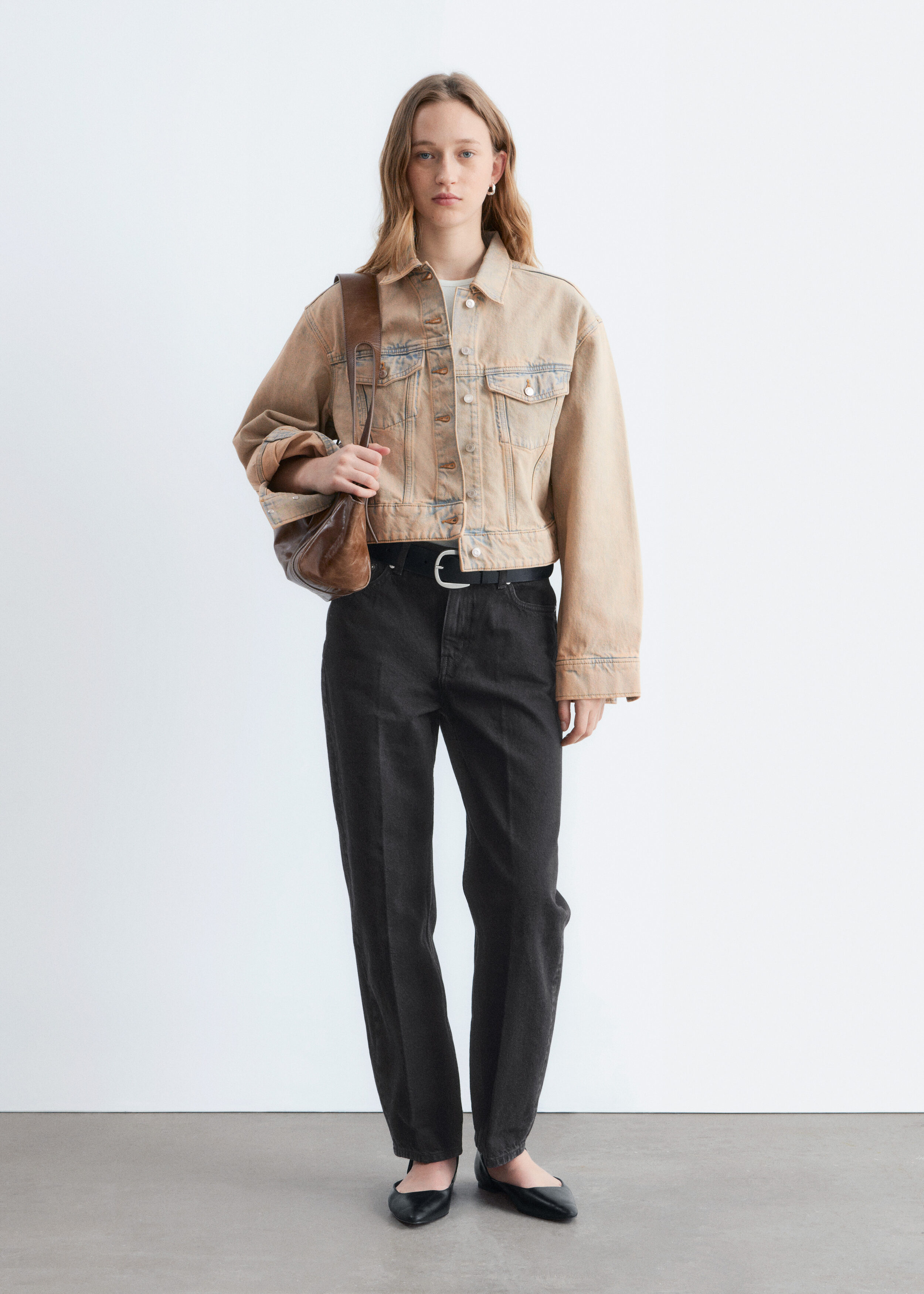 Cropped Overdye Denim Jacket - Washed Beige - & Other Stories US