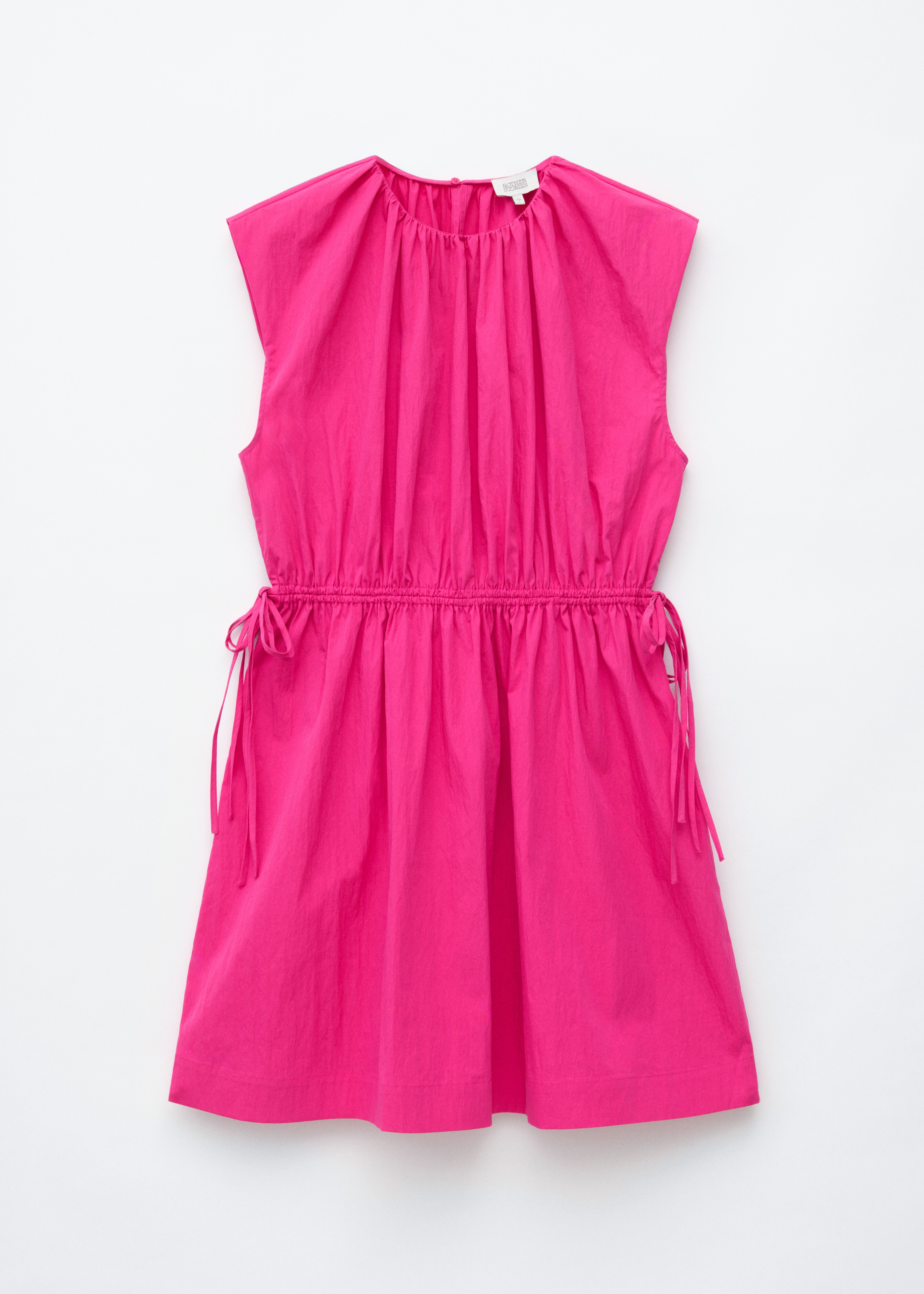 Ärmelloses Kleid mit Kordelzug an der Taille - Pink/Khaki/Kariert