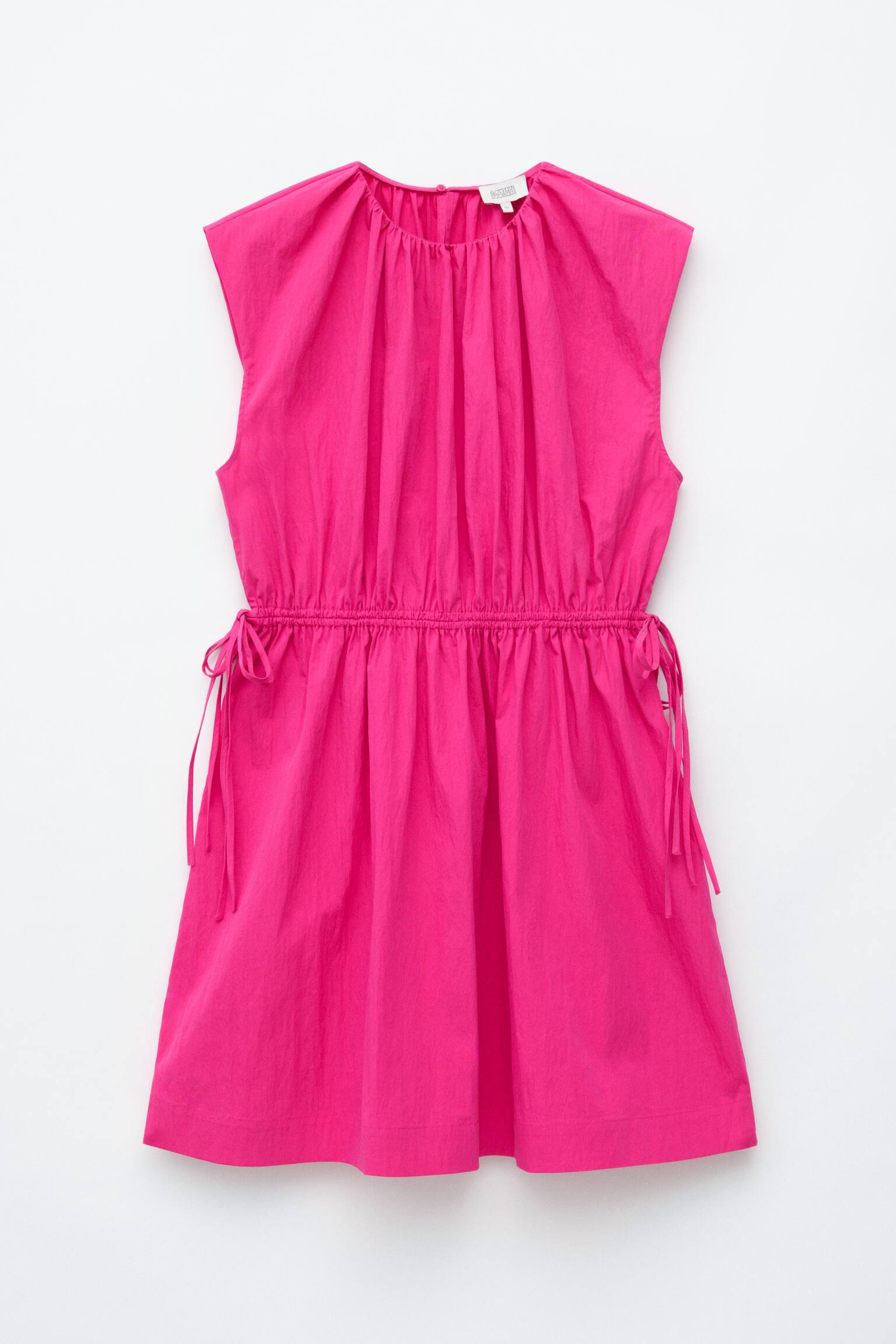 Vestido sem mangas com cintura com cordão - Rosa choque/Verde-caqui/Xadrez - 1