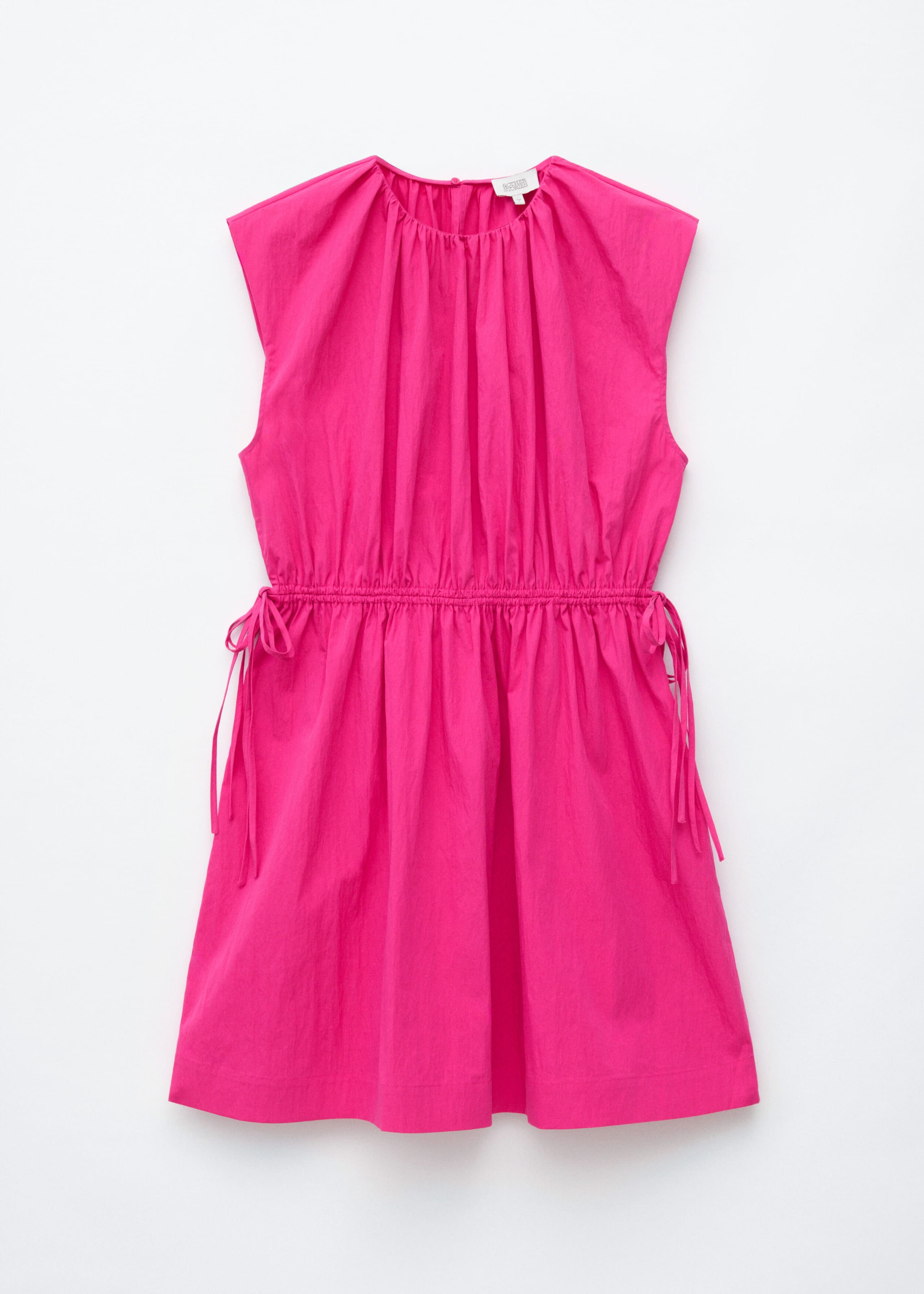 Drawstring Waist Sleeveless Dress - Hot Pink - Still Life