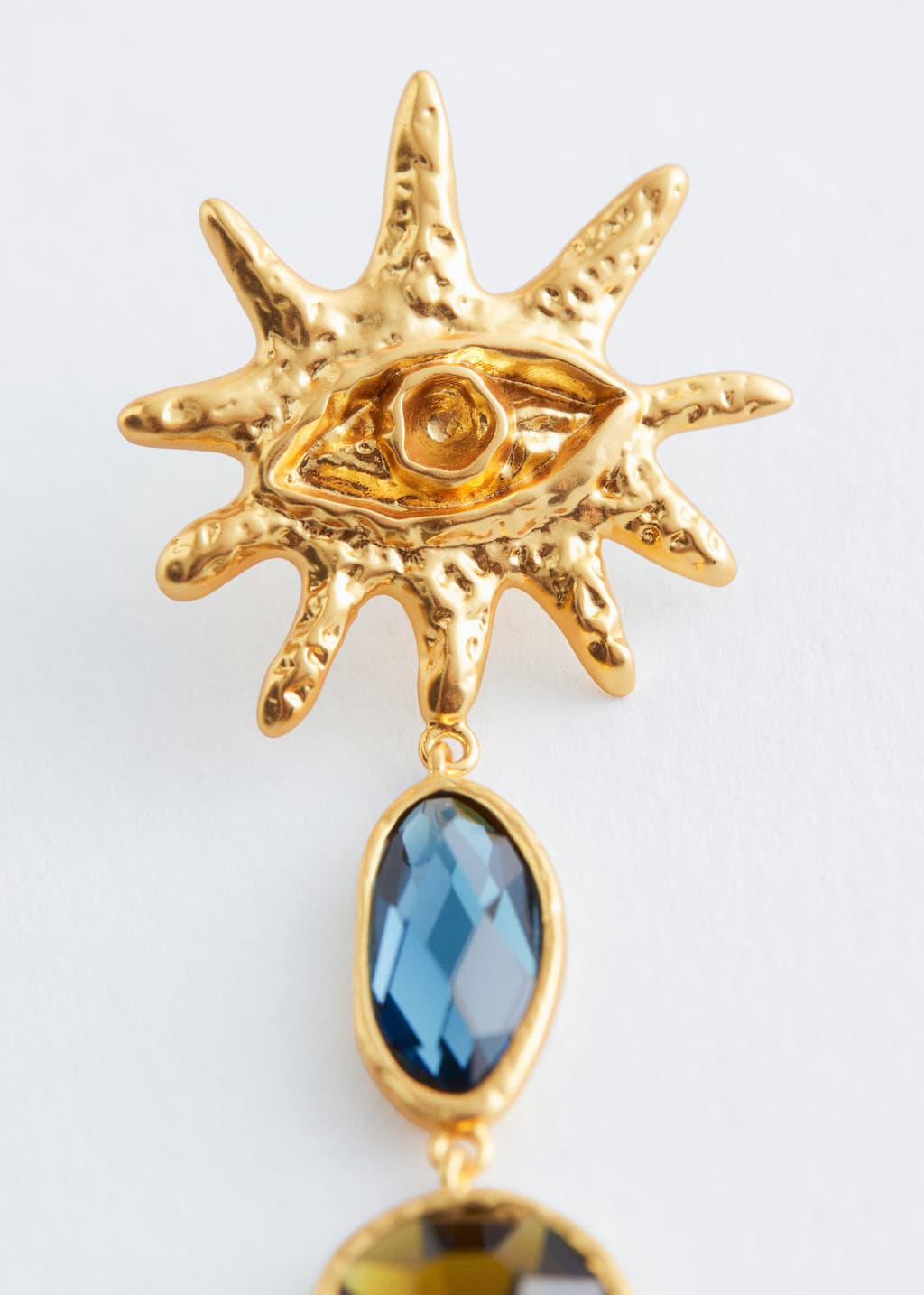 Image of Mismatched Long Crystal Earrings