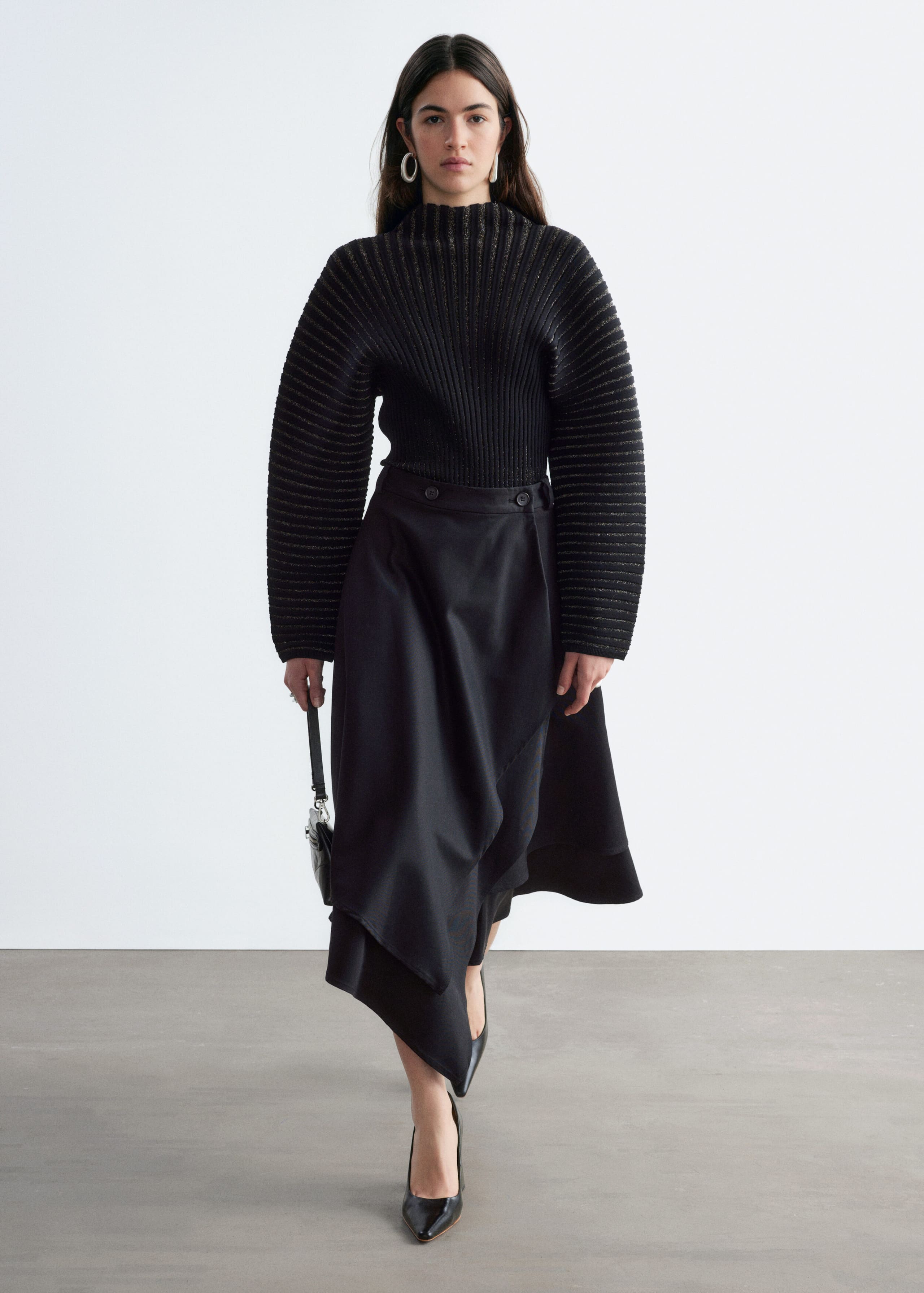 Silver-Rib Jumper - Black/Grey - Lookbook